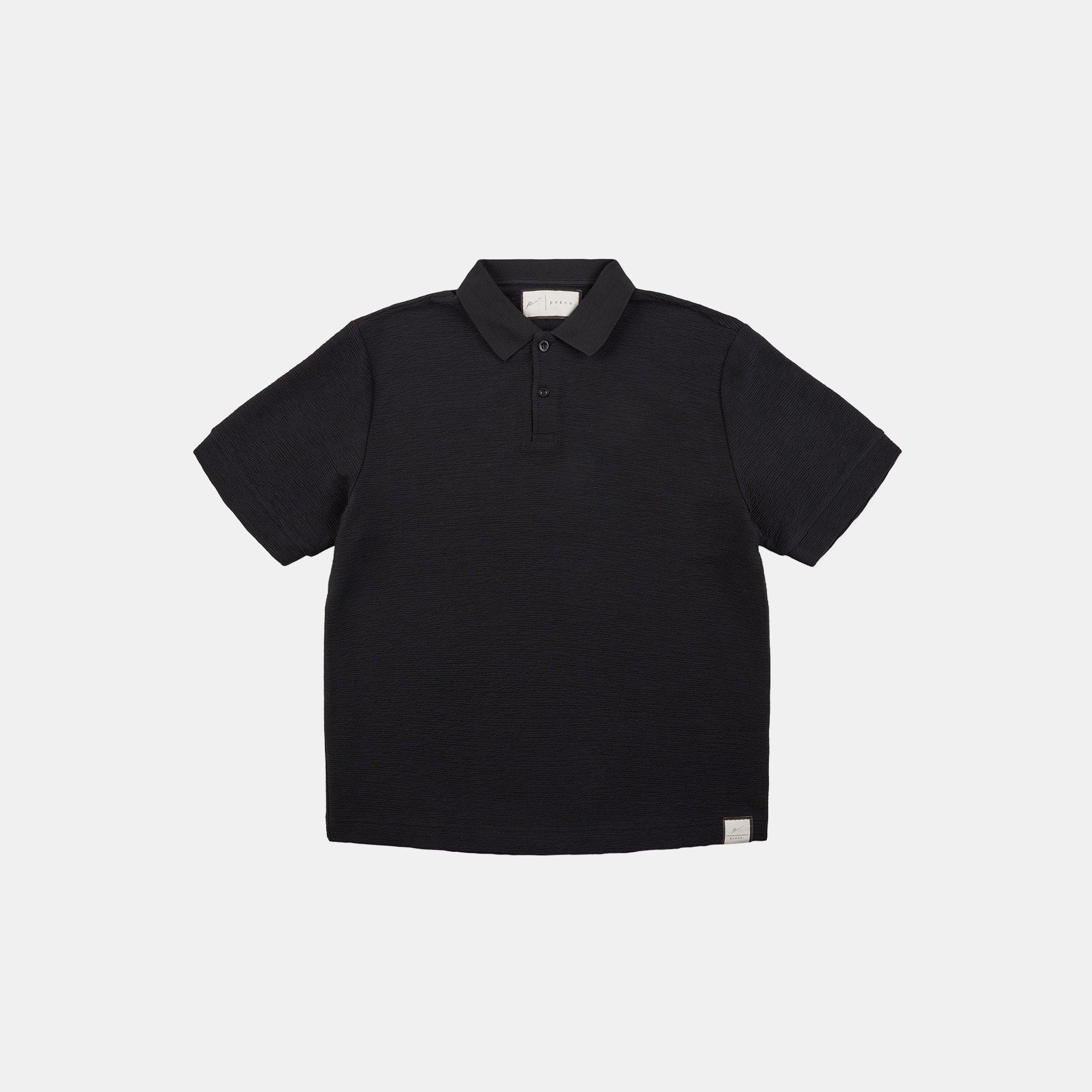 Black - Prevu - Men's Ottoman Short Sleeve Polo Shirt - 1
