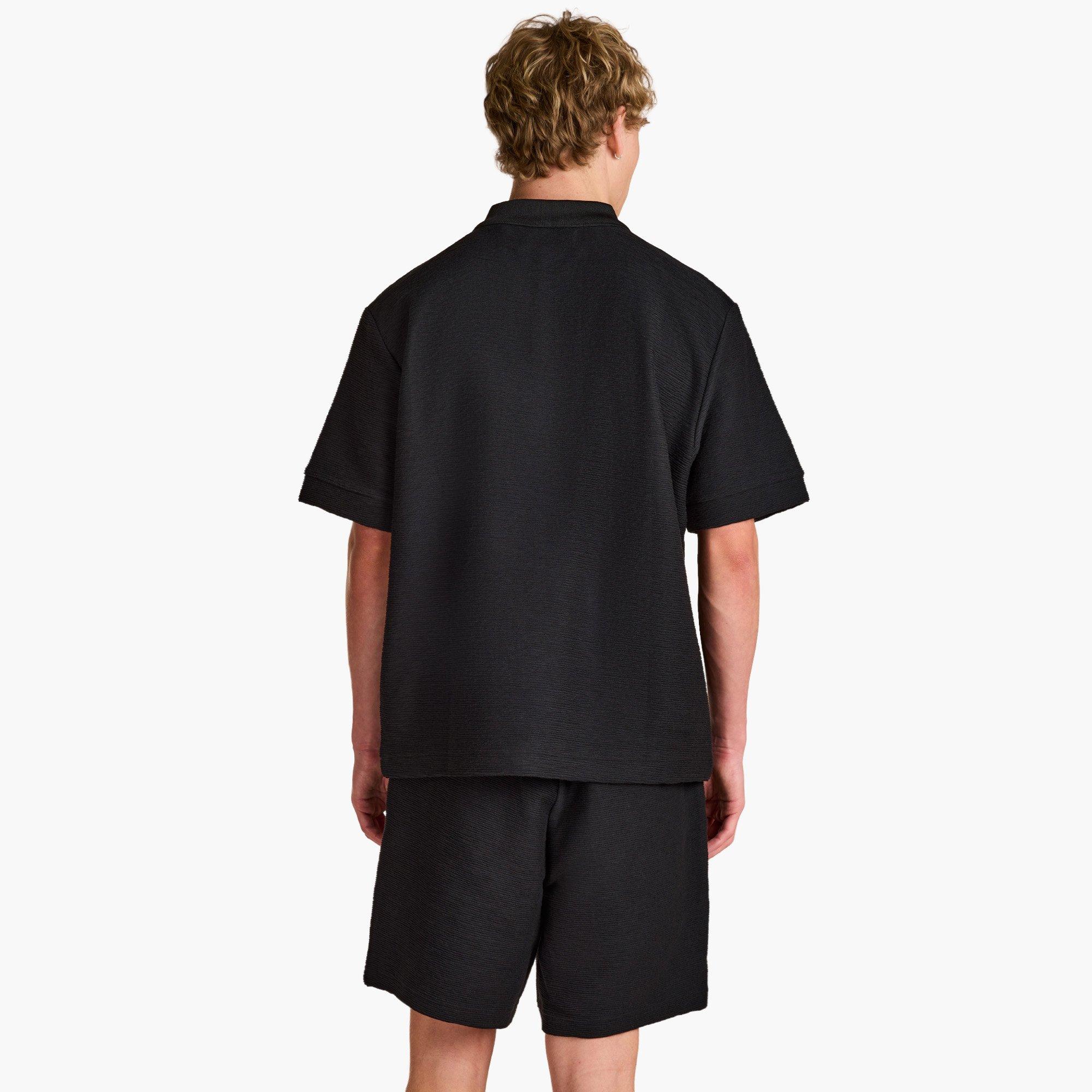 Black - Prevu - Men's Ottoman Short Sleeve Polo Shirt - 4