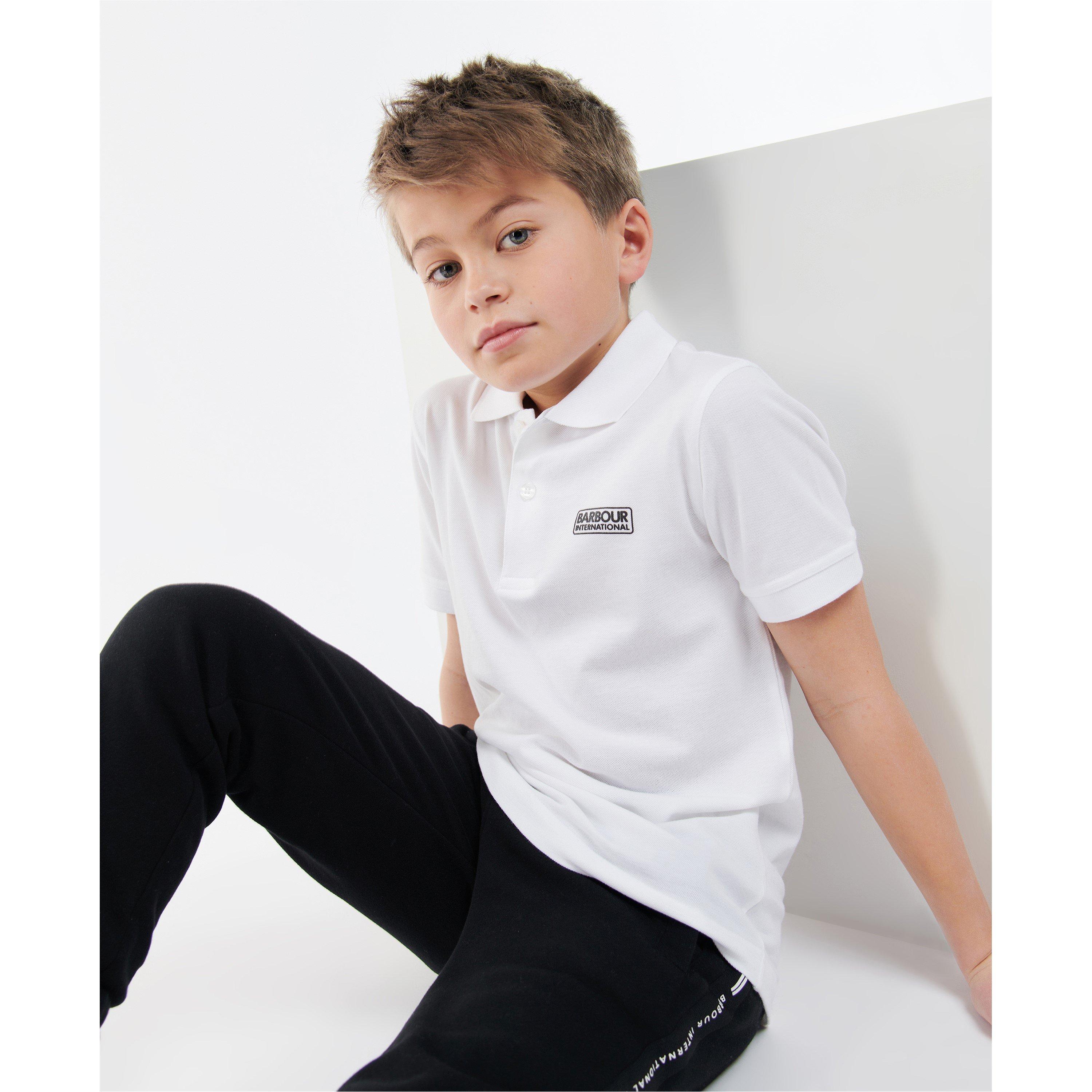 White - WH11 - Barbour International - Boys Essential Polo - 2