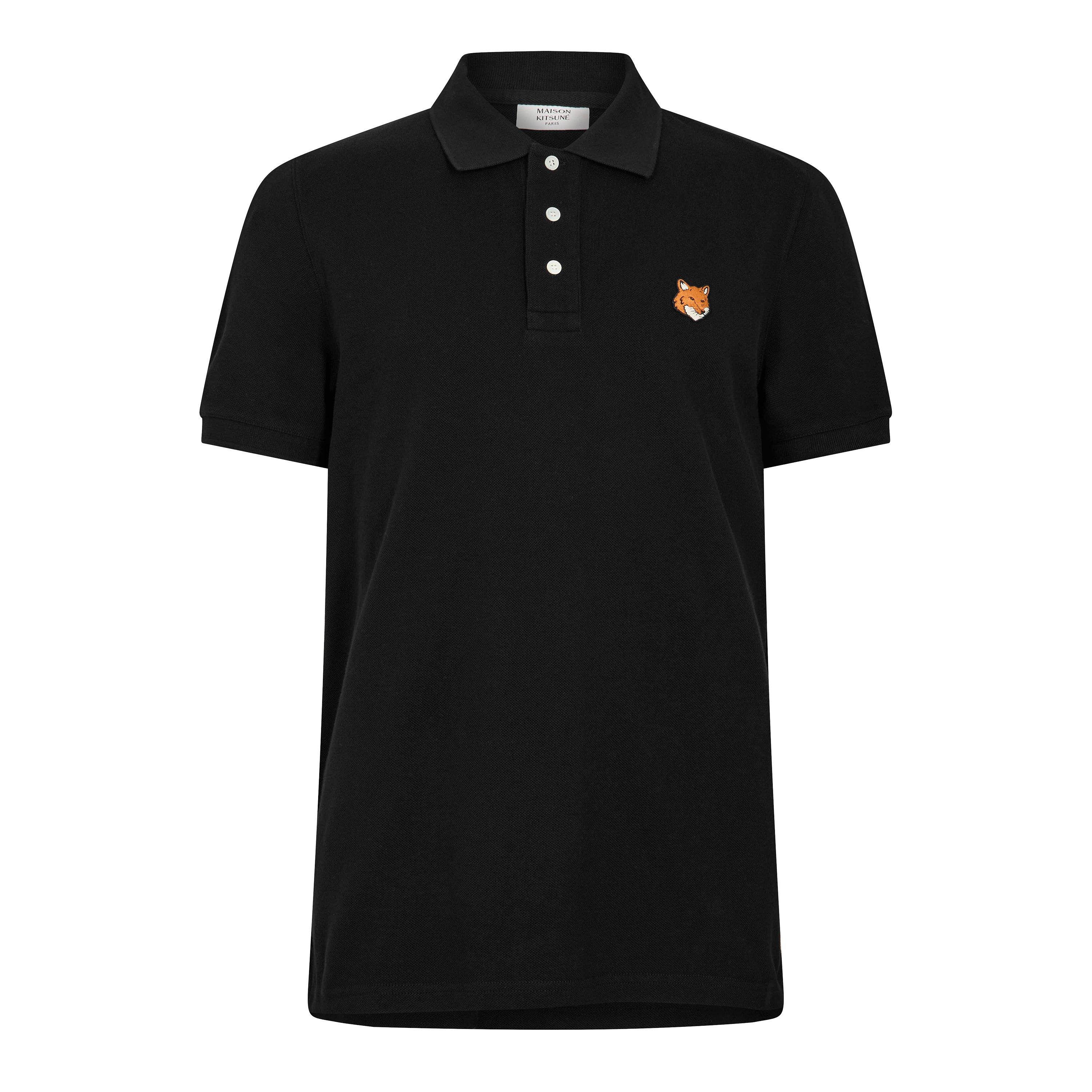 Black - Maison Kitsune - Men's Fox Short Sleeve Polo Shirt - 1
