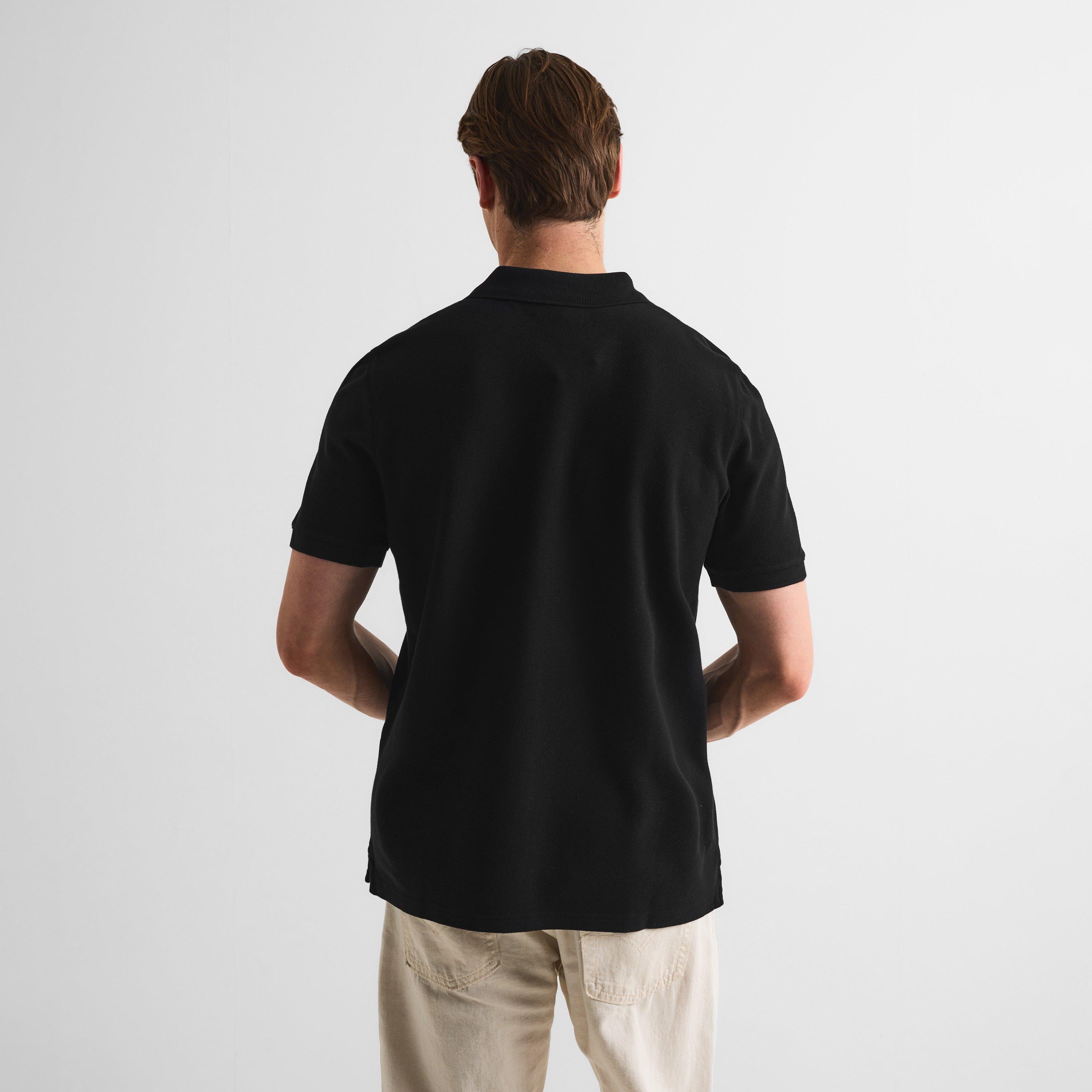 Black - Maison Kitsune - Men's Fox Short Sleeve Polo Shirt - 4