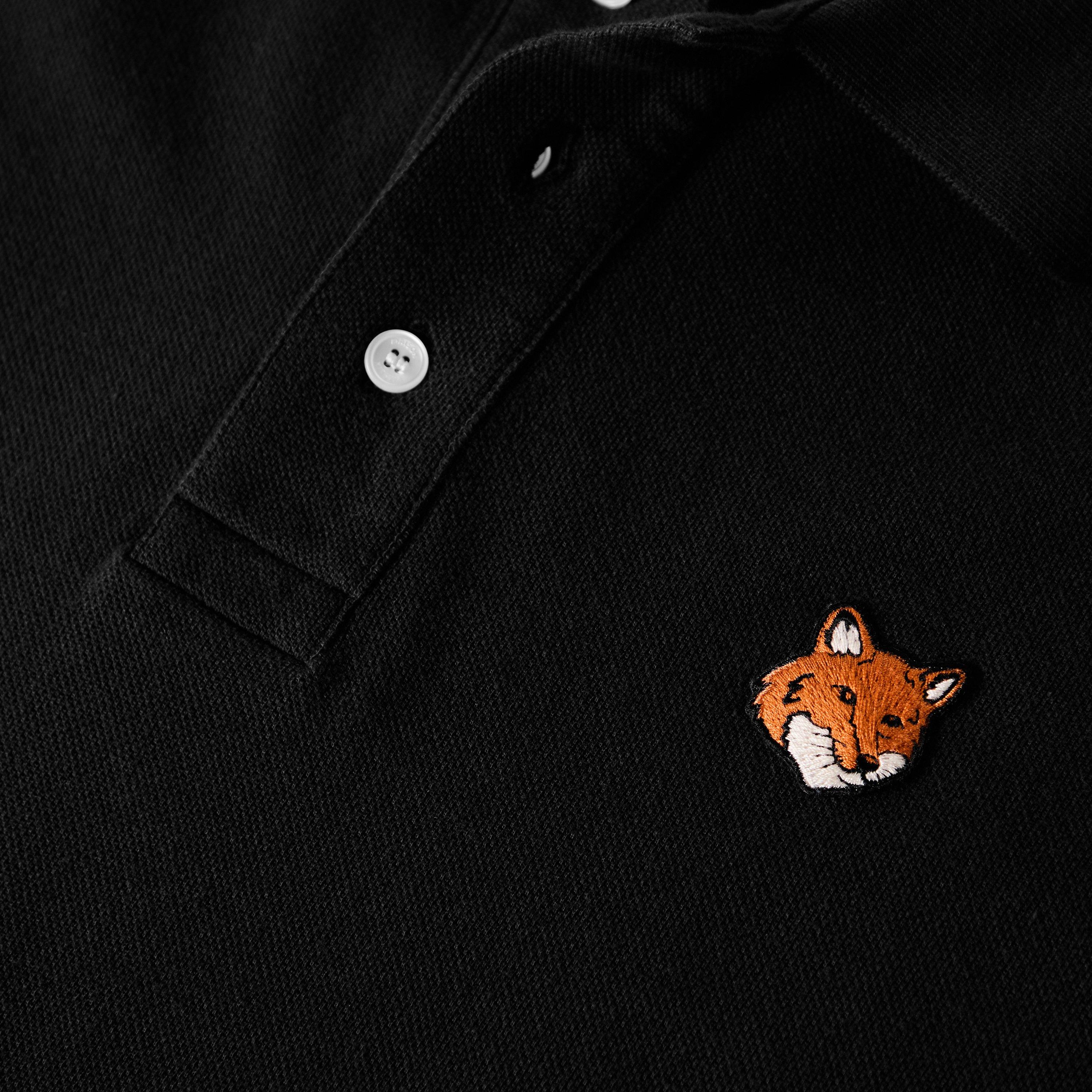 Black - Maison Kitsune - Men's Fox Short Sleeve Polo Shirt - 3