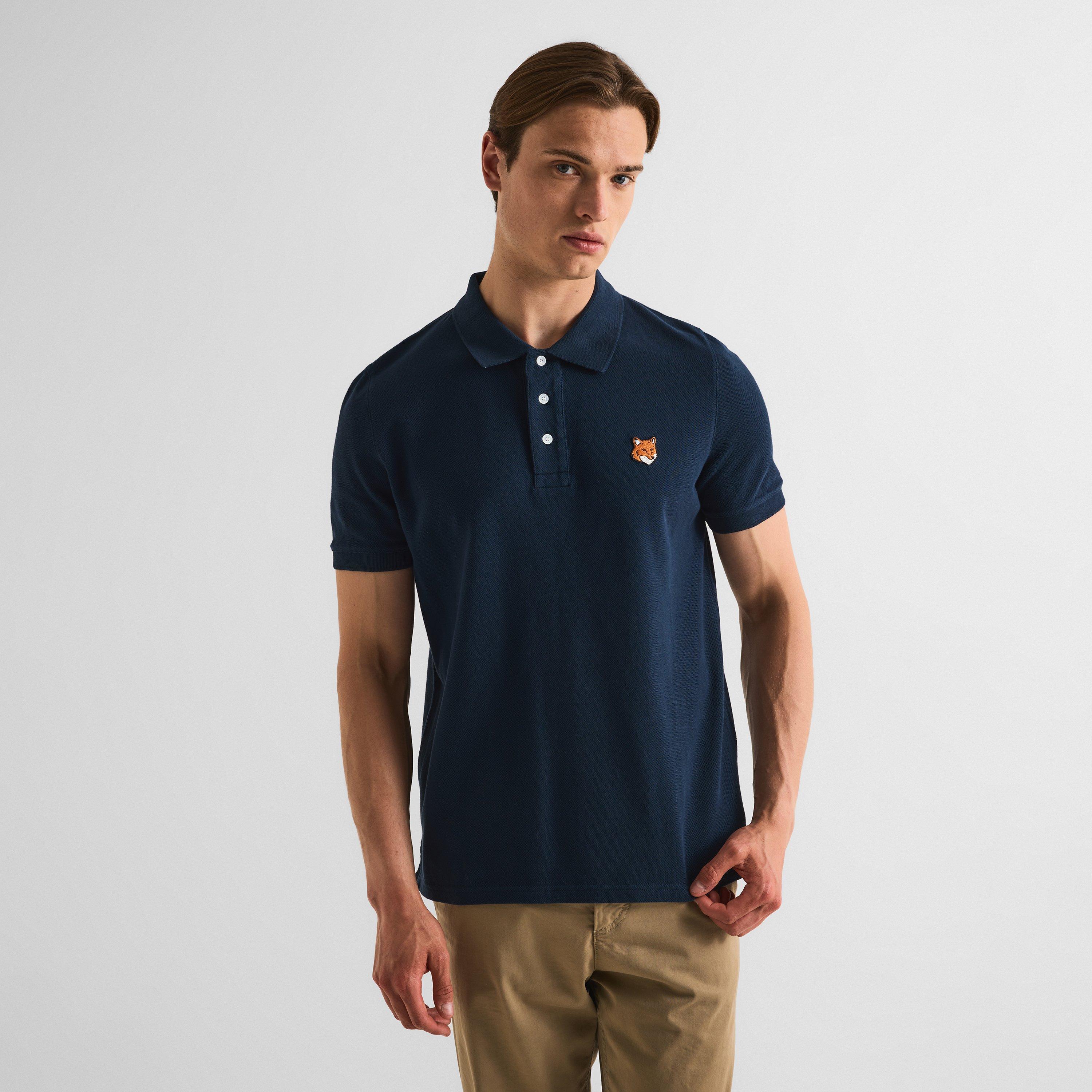 Classic Navy - Maison Kitsune - Men's Fox Short Sleeve Polo Shirt - 3
