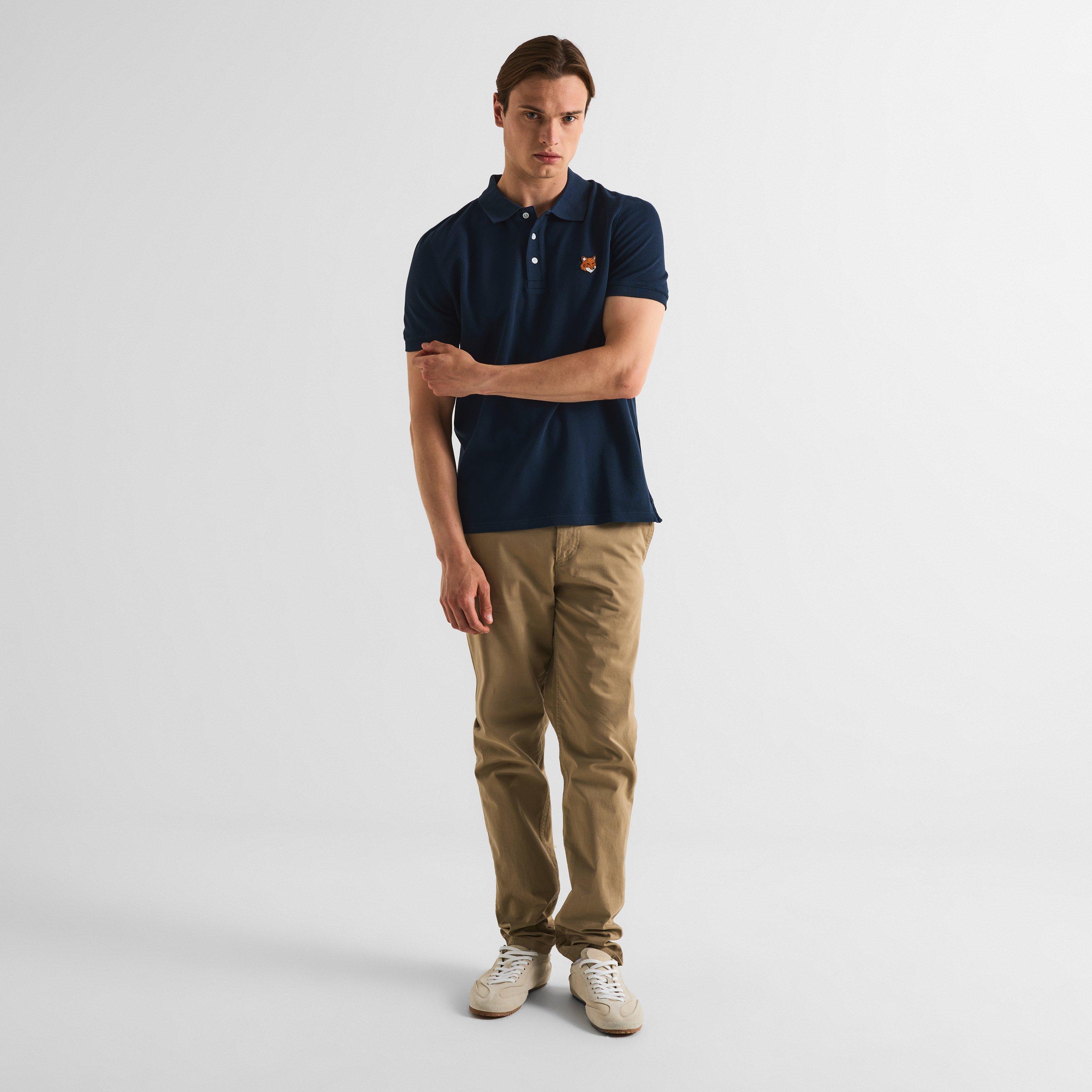 Classic Navy - Maison Kitsune - Men's Fox Short Sleeve Polo Shirt - 6