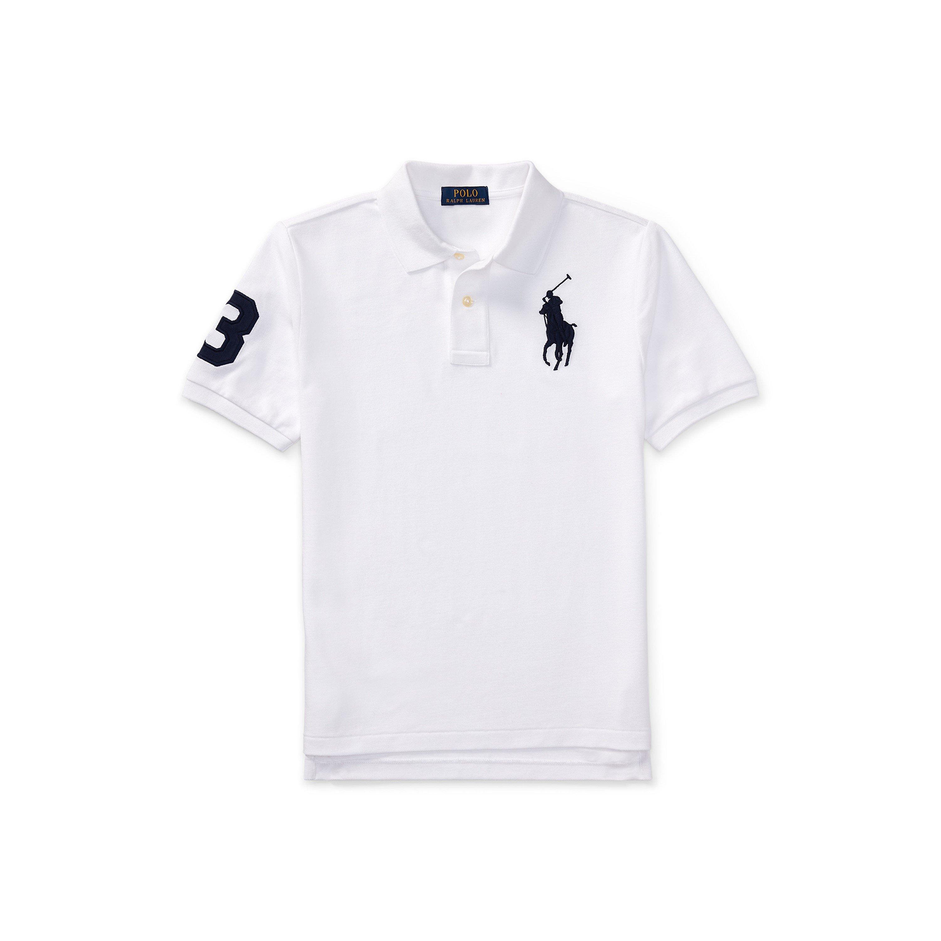 White - Polo Ralph Lauren - Kids' Large Pony Short Sleeve Polo Shirt - 1