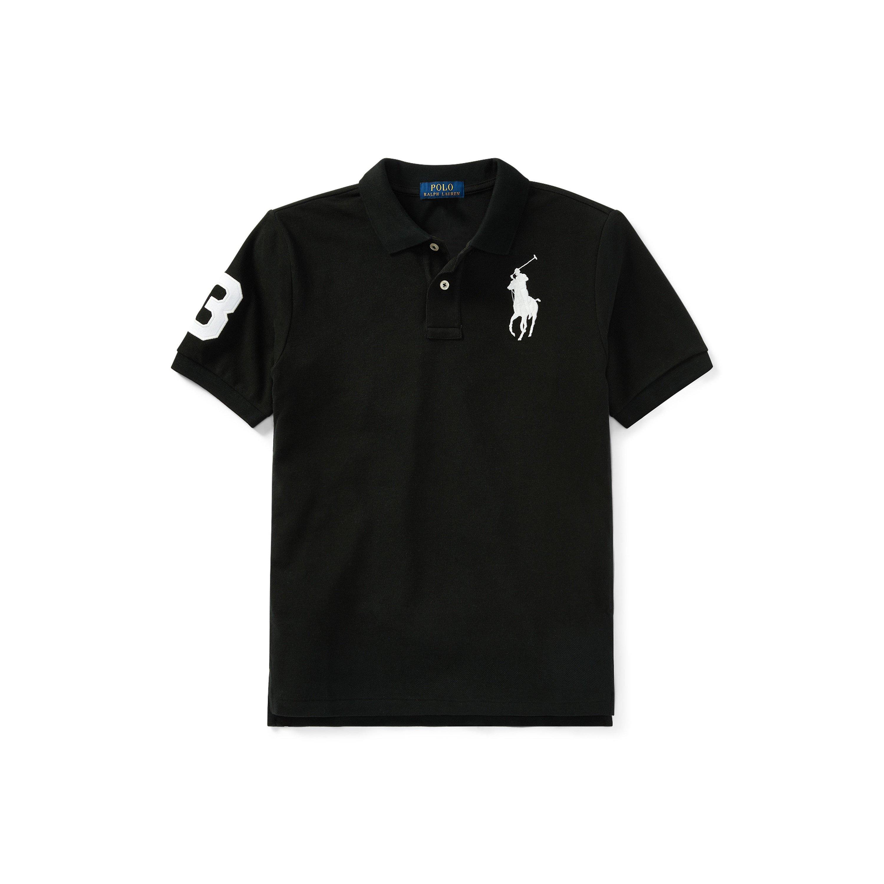 Polo Ralph Lauren Boys Kids' Large Pony Short Sleeve Polo Shirt - Black/White - 7Y/S