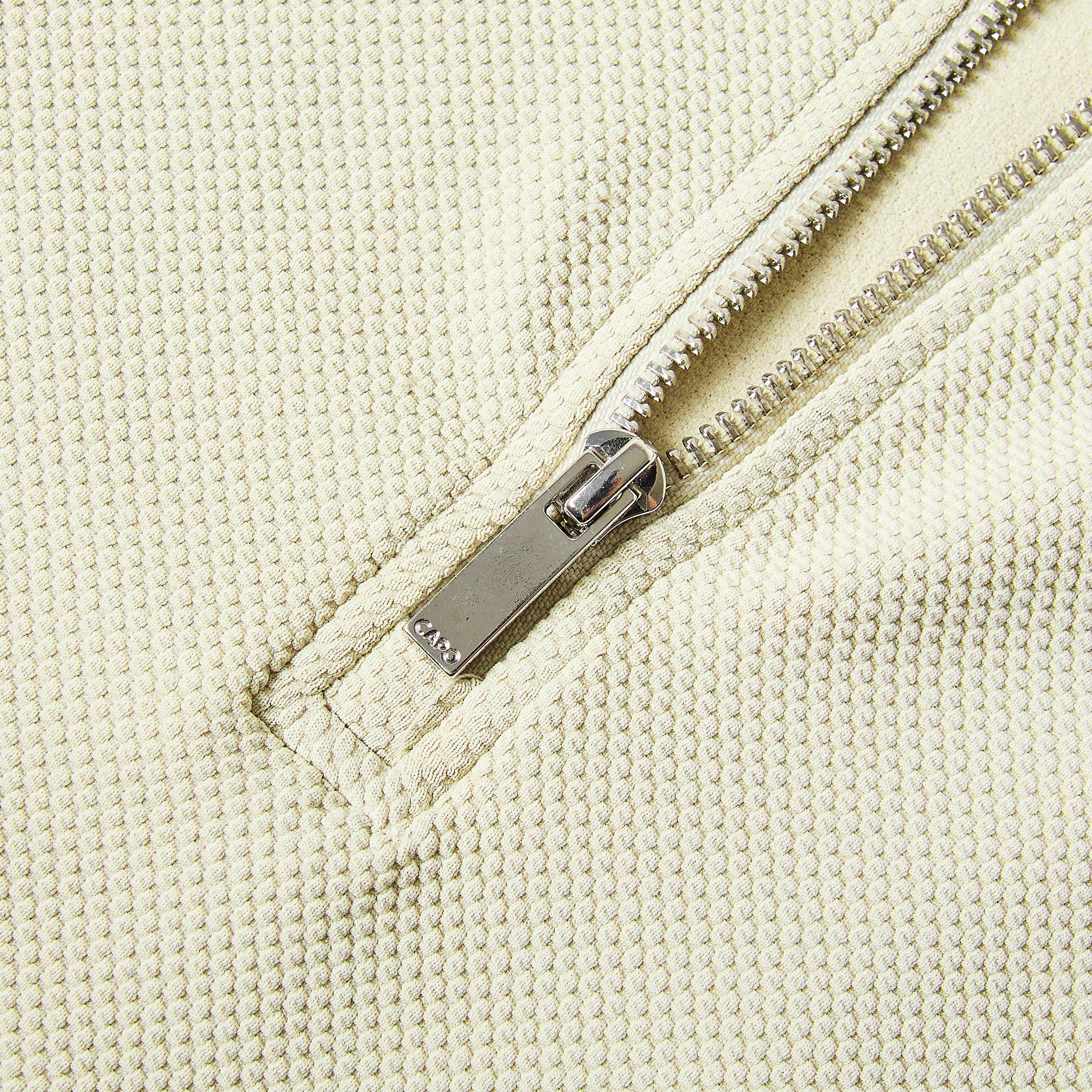 Beige - CAPO - Men's Textured Short Sleeve Polo Shirt - 3