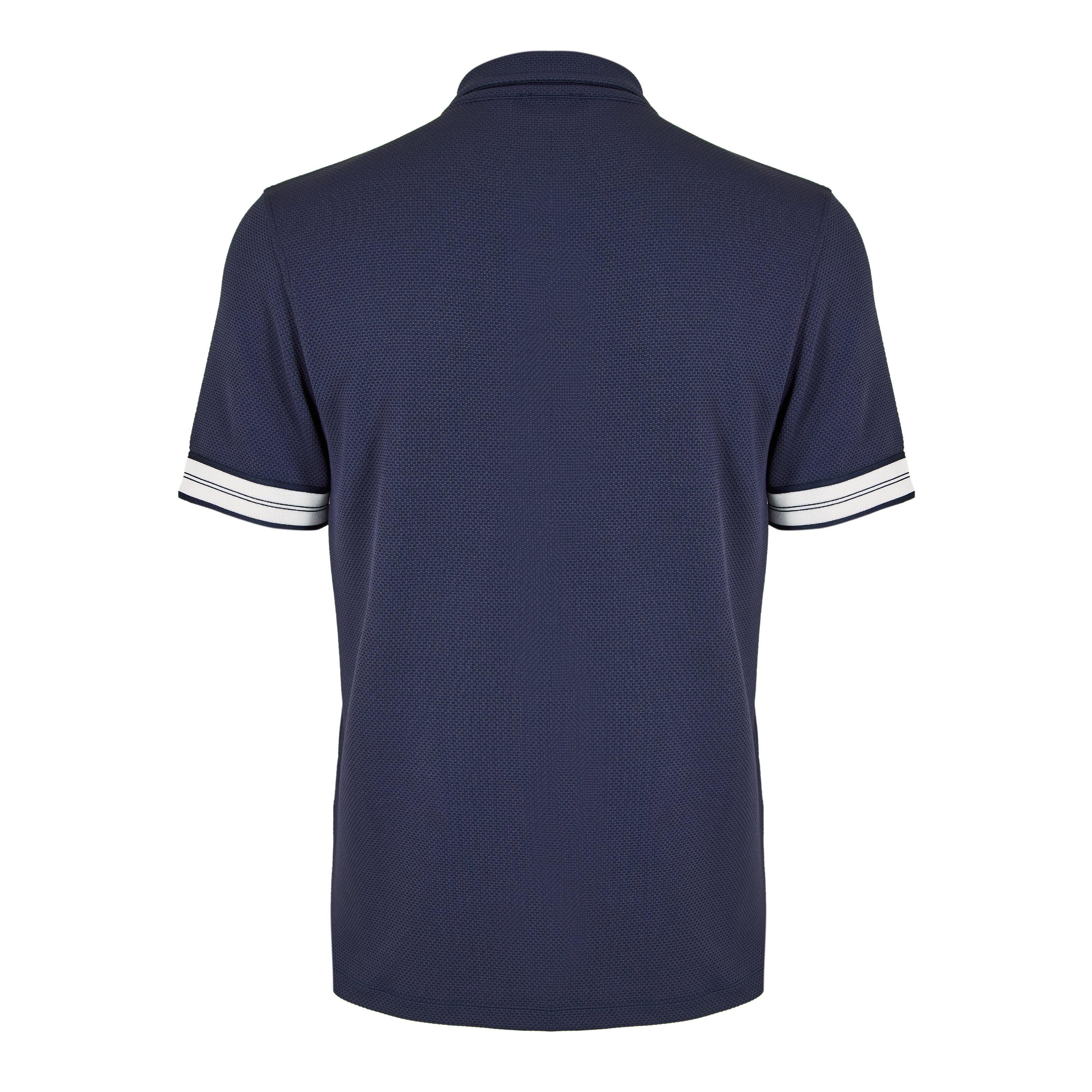 Navy - CAPO - Men's Textured Short Sleeve Polo Shirt - 2