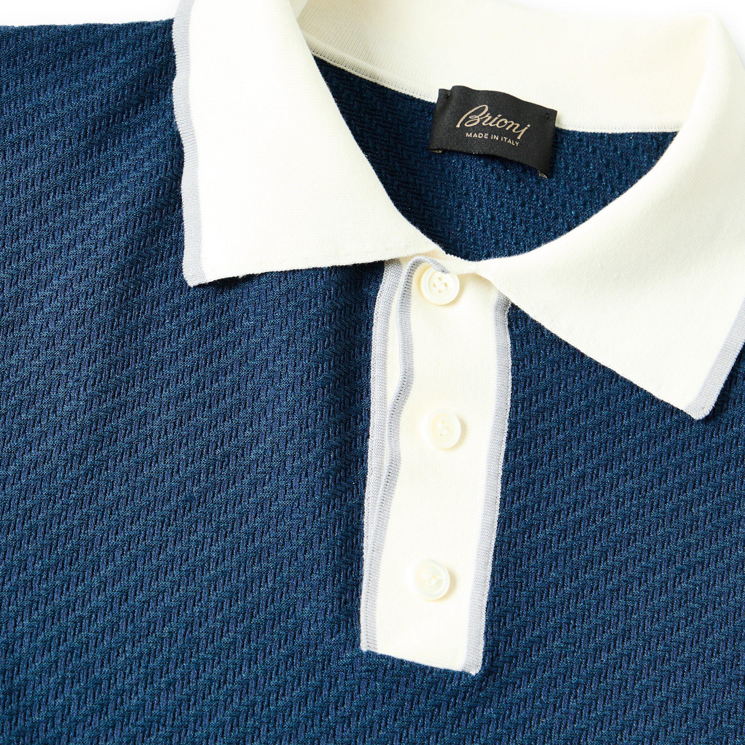 Royal Blue - Brioni - Men's Short Sleeve Polo Shirt - 3