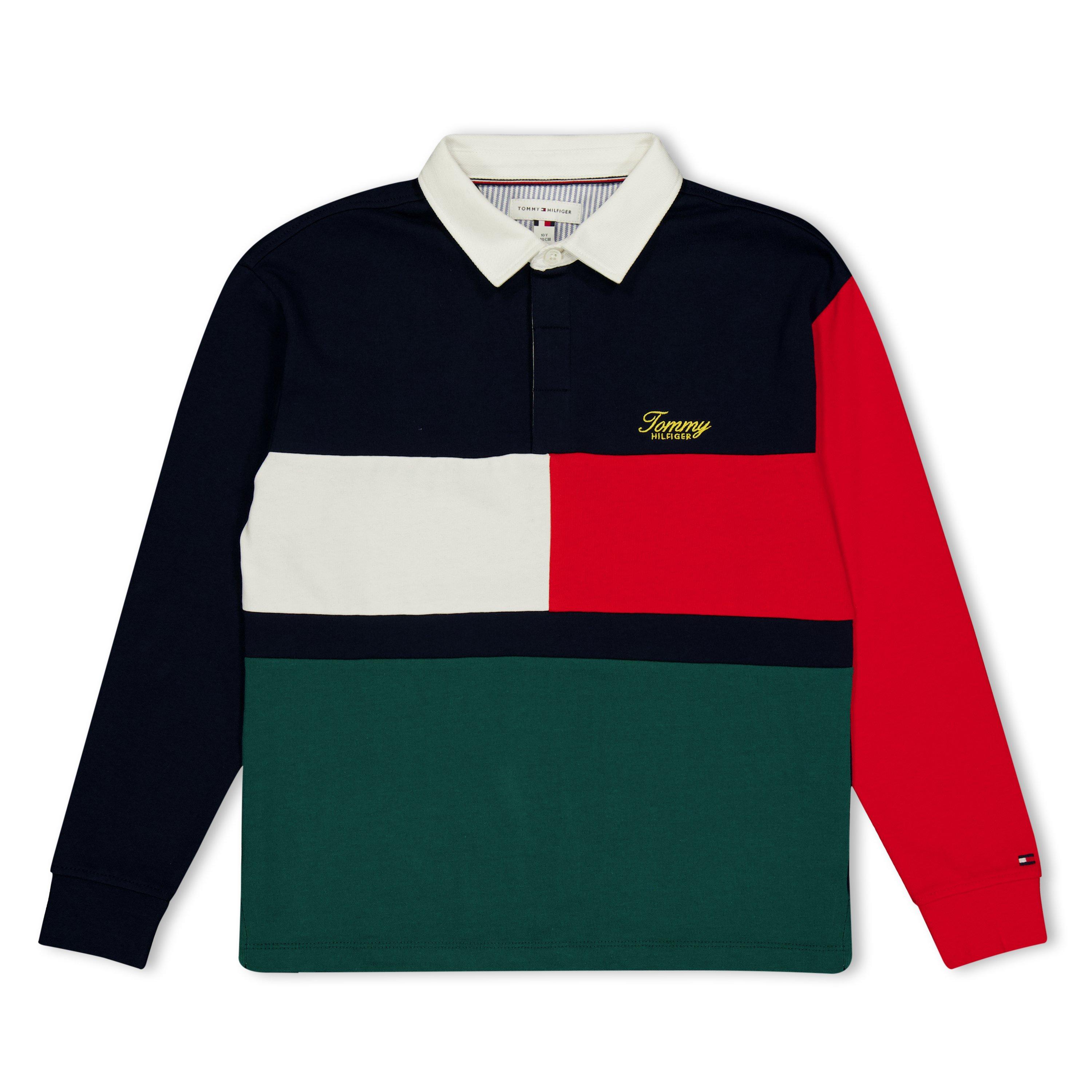 Tommy Hilfiger Boys Kids' Tommy Long-Sleeve Cotton Rugby Polo - Dark Blue C1g - 10Y