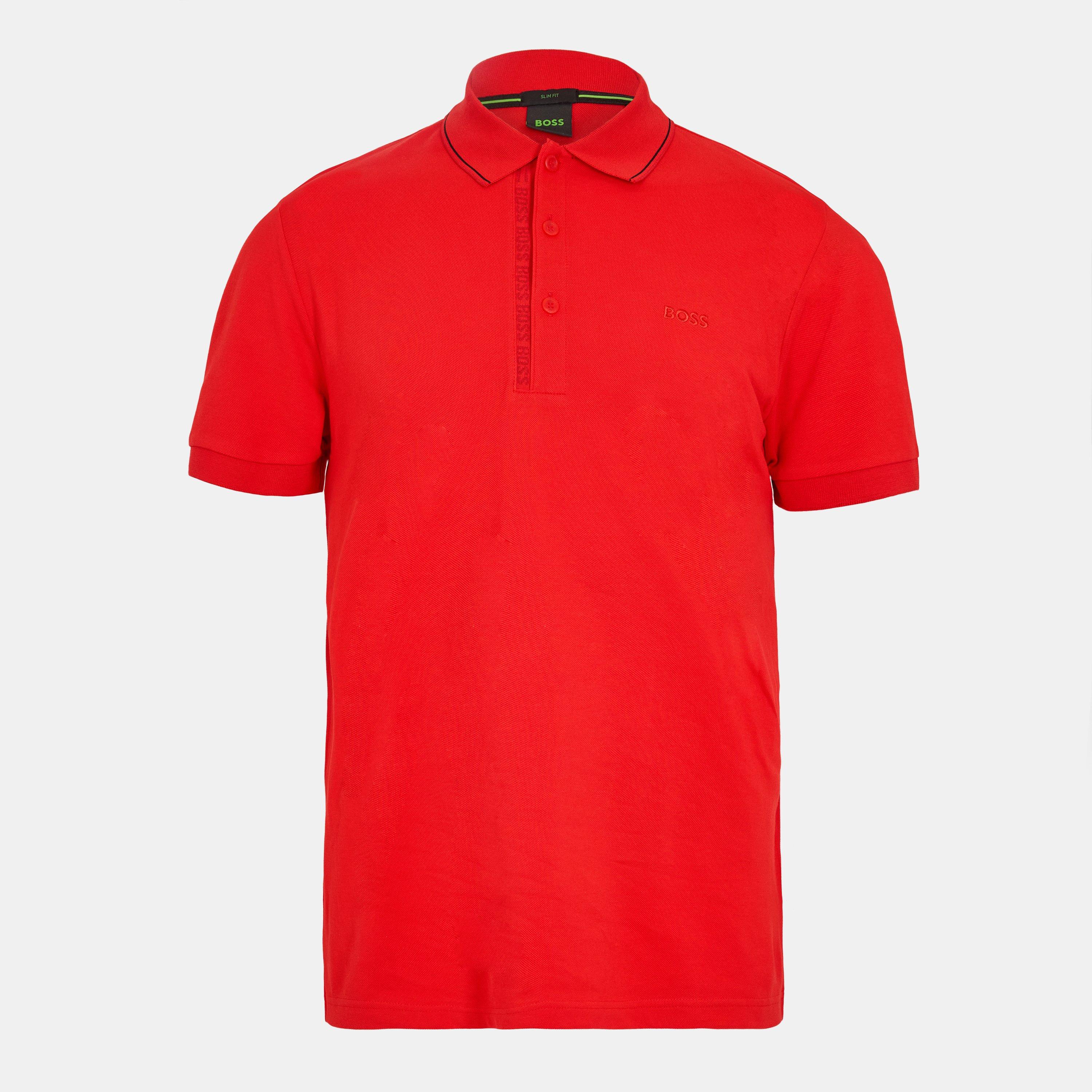 Boss Men's HBG Paule 4 Polo Shirt, Premium Craftsmanship - Open Red - S