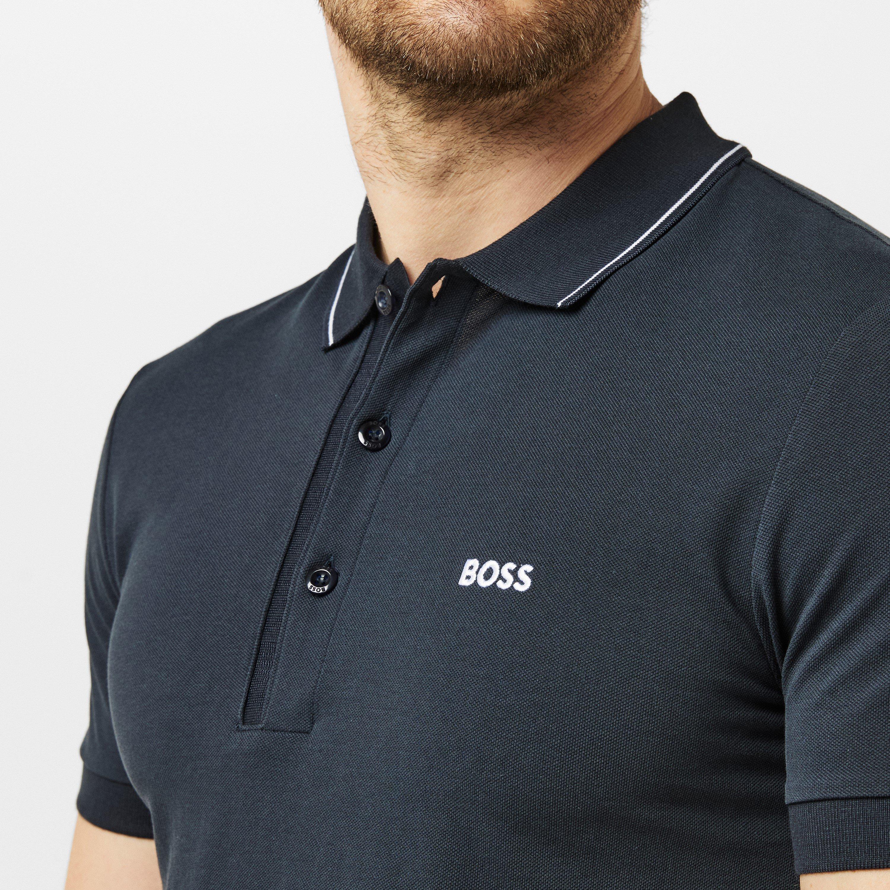 Dark Blue 402 - Boss - Men's HBG Paule 4 Polo Shirt, Premium Craftsmanship - 4