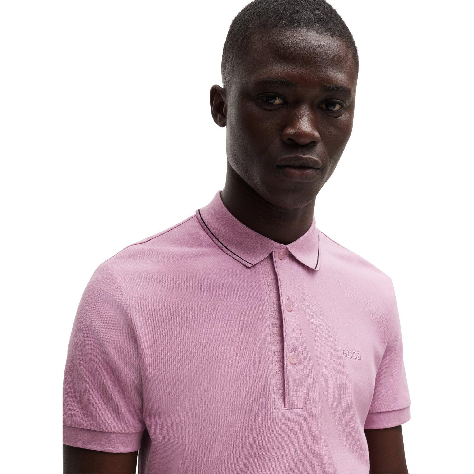 Light Purple - Boss - Mens BOSS GREEN Performance Premium Polo Shirt - 4