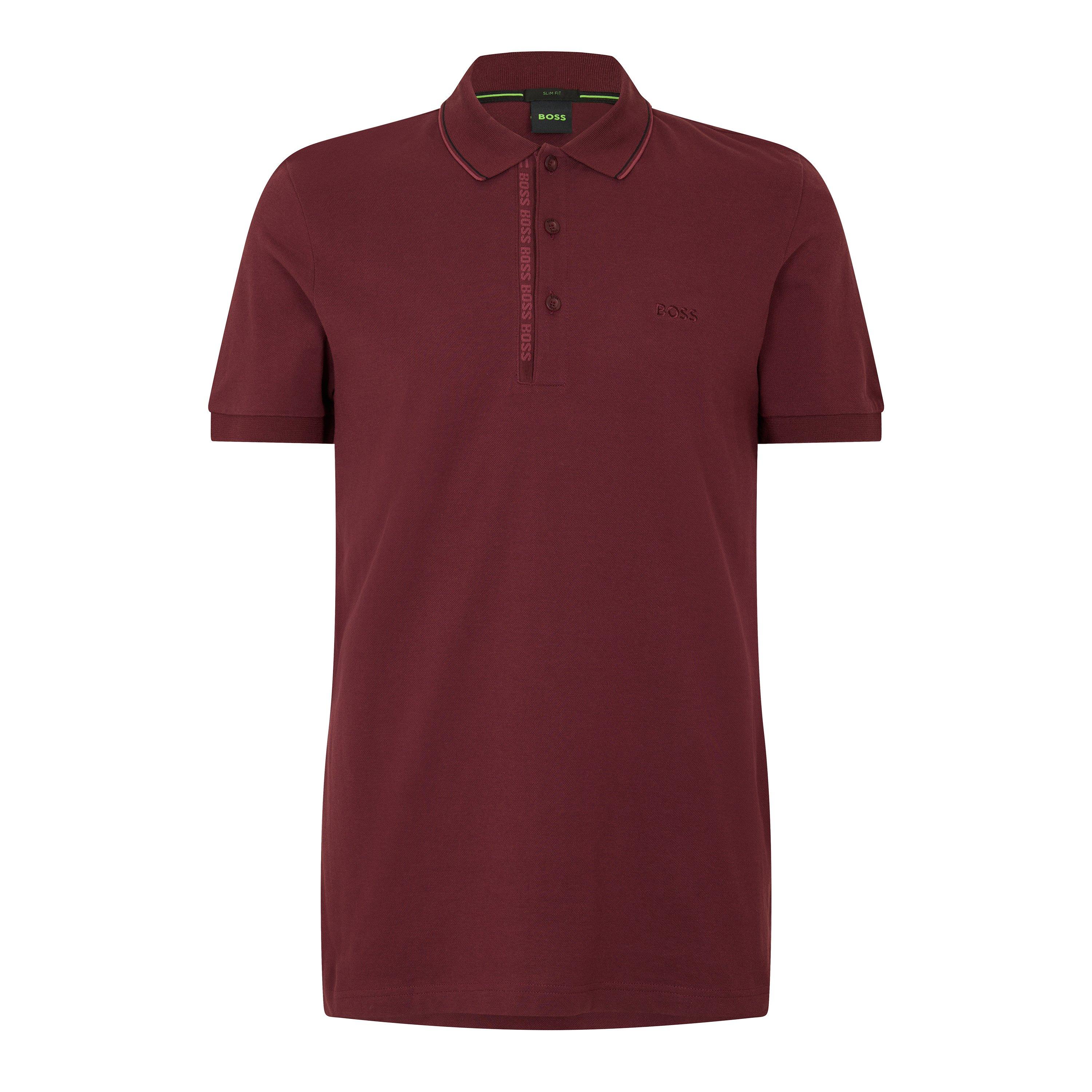 Boss Men's Hbg Paule 4 Polo Shirt, Premium Craftsmanship - Medium Red - 2XL