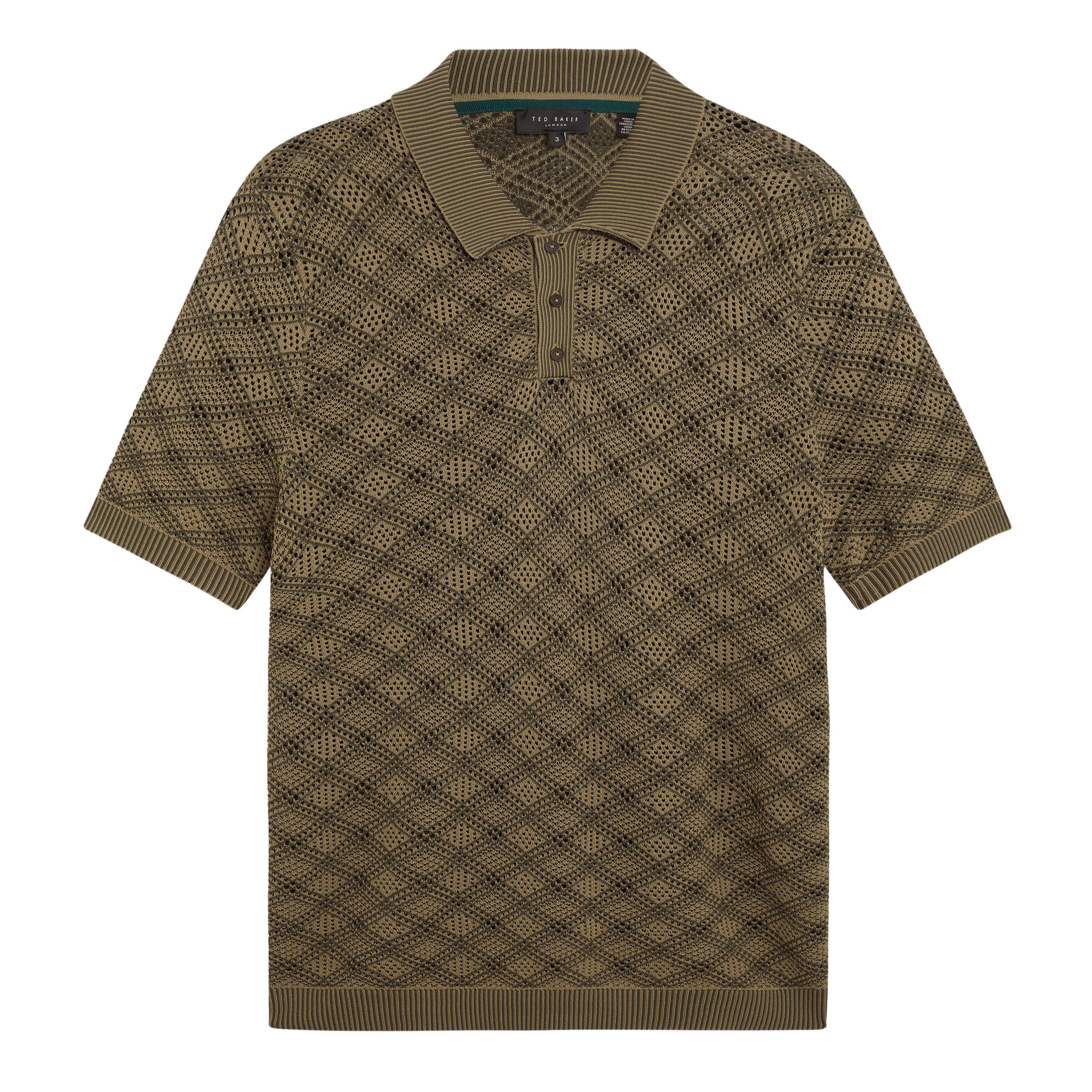 Ted Baker Men's Ss Geo Short Sleeve Polo Shirt - Khaki - 2XL (6)