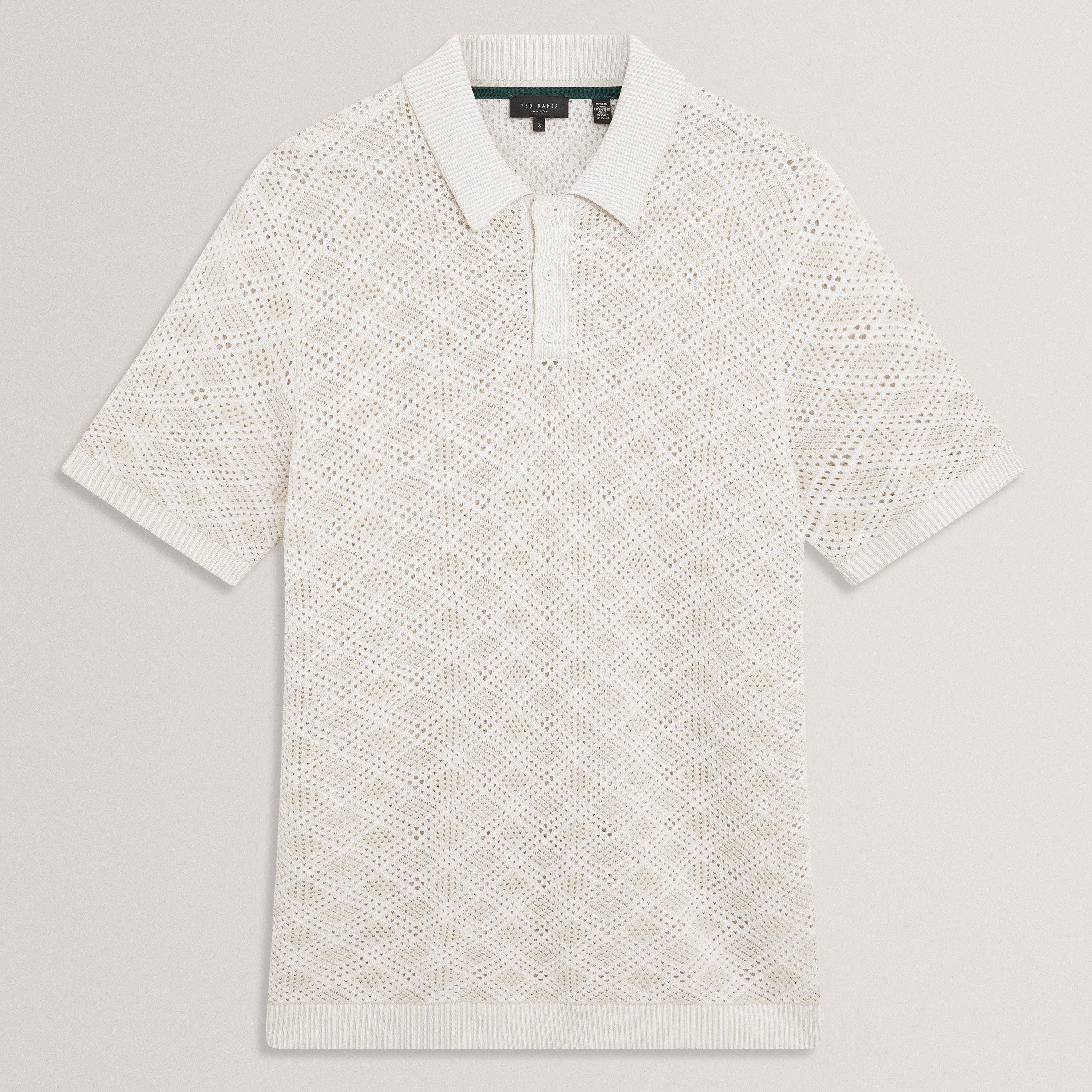 ECRU - Ted Baker - Men's SS Geo Short Sleeve Polo Shirt - 1