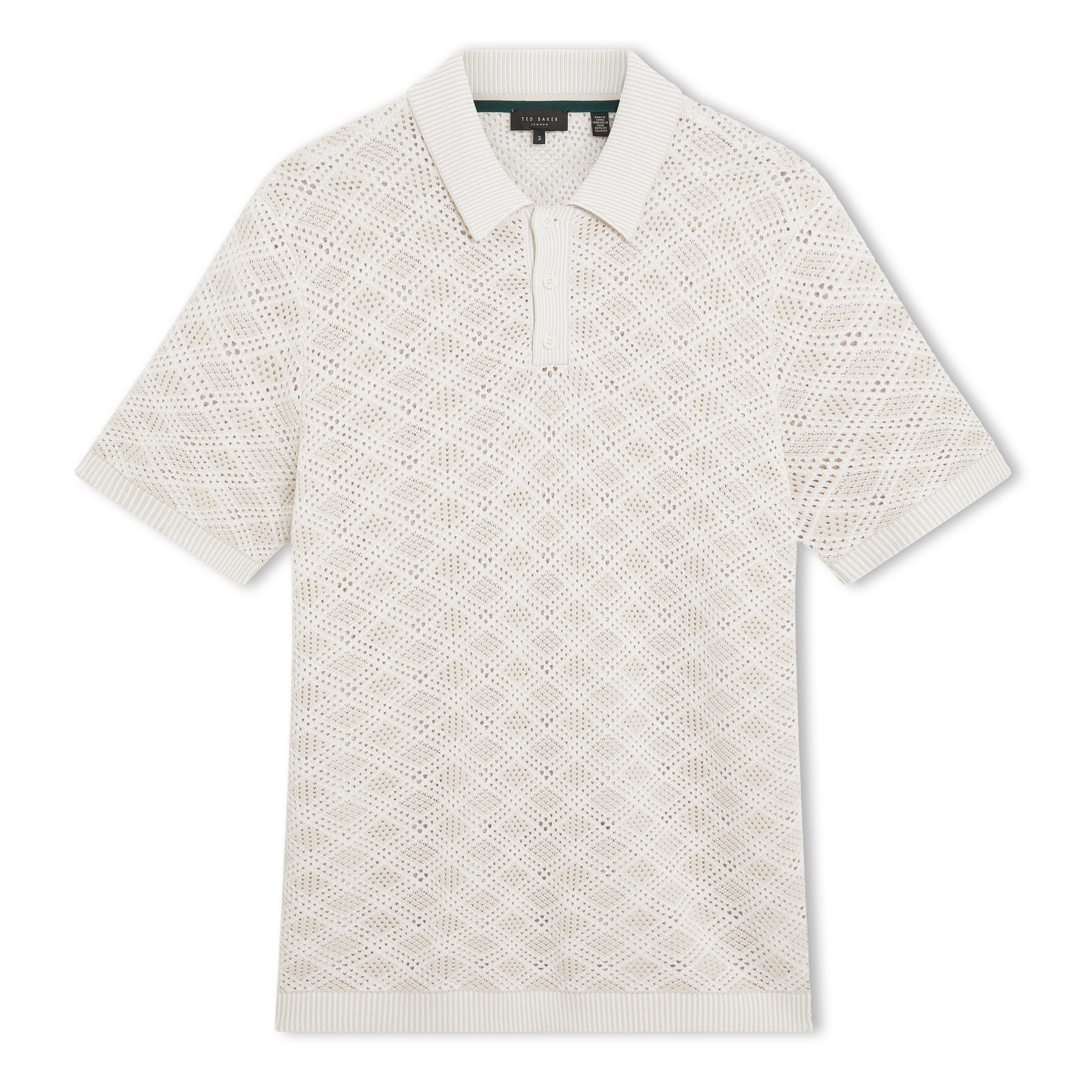Ted Baker Men's Ss Geo Short Sleeve Polo Shirt - Ecru - XL (5)