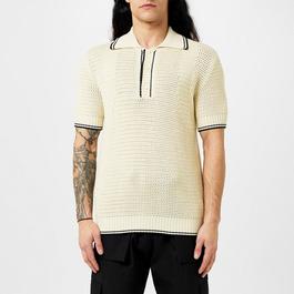 Alexander McQueen Tipped Crochet Polo Shirt