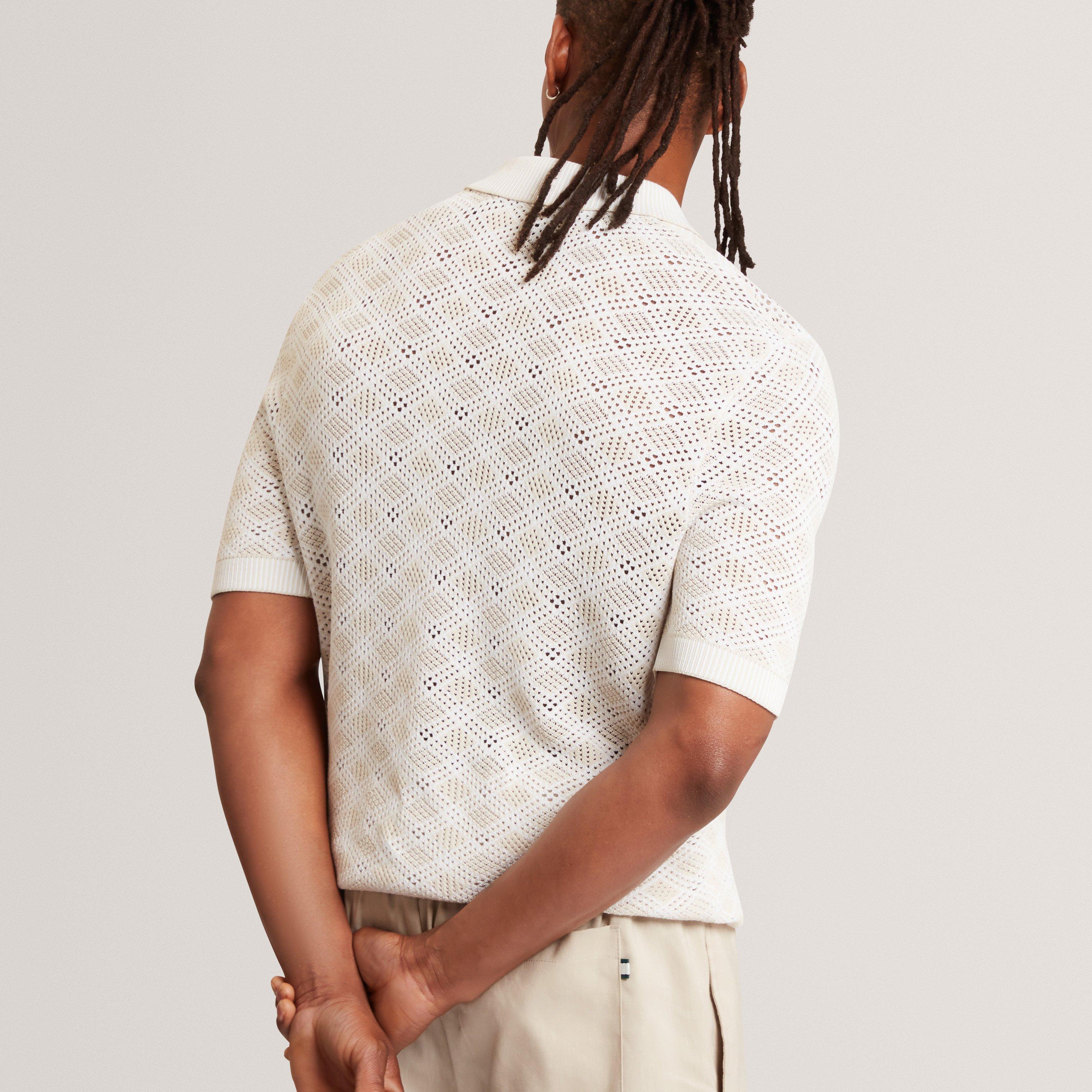 ECRU - Ted Baker - Men's SS Geo Short Sleeve Polo Shirt - 3