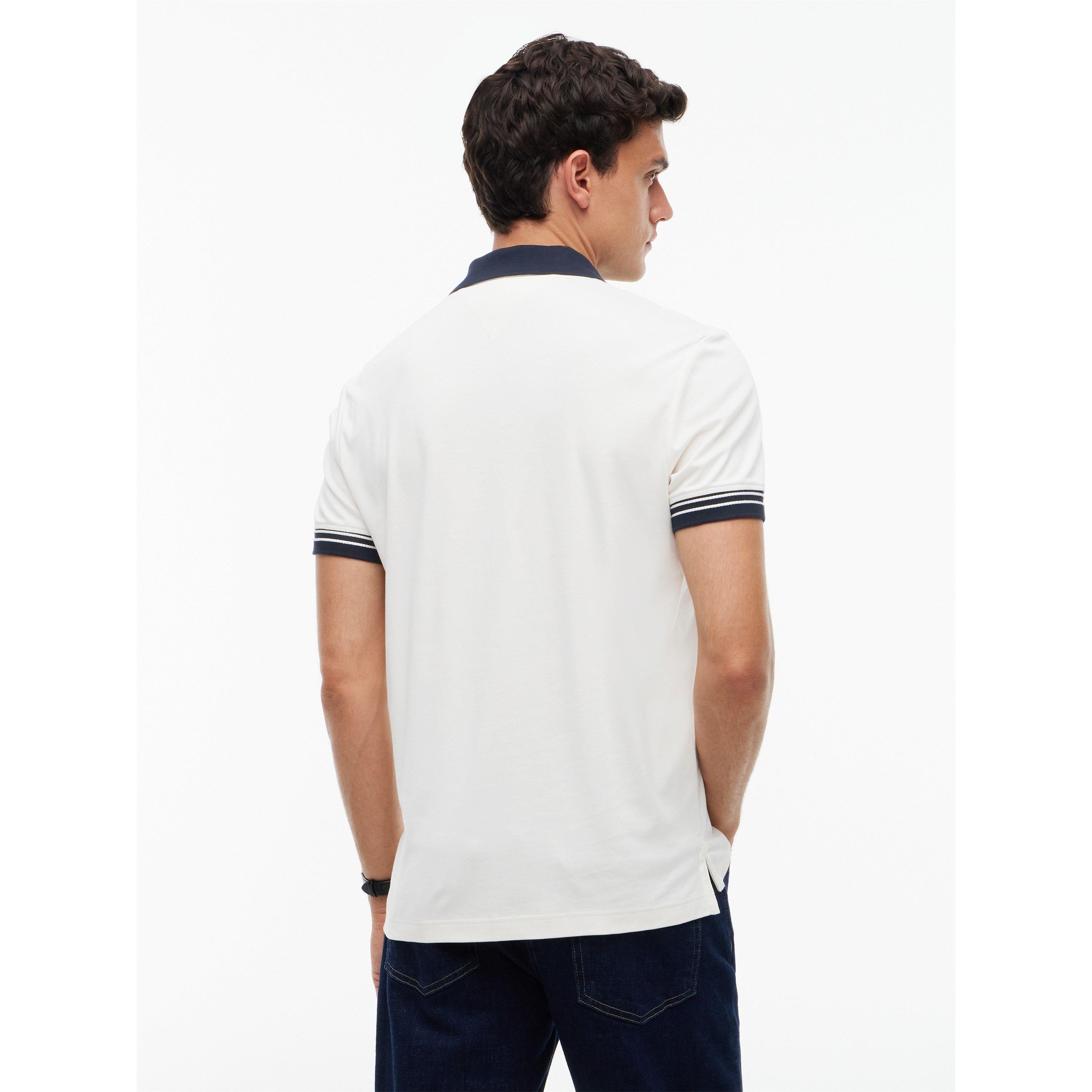 Ivory Petal - Tommy Hilfiger - Men's Placket Cotton Short-Sleeve Polo - 5