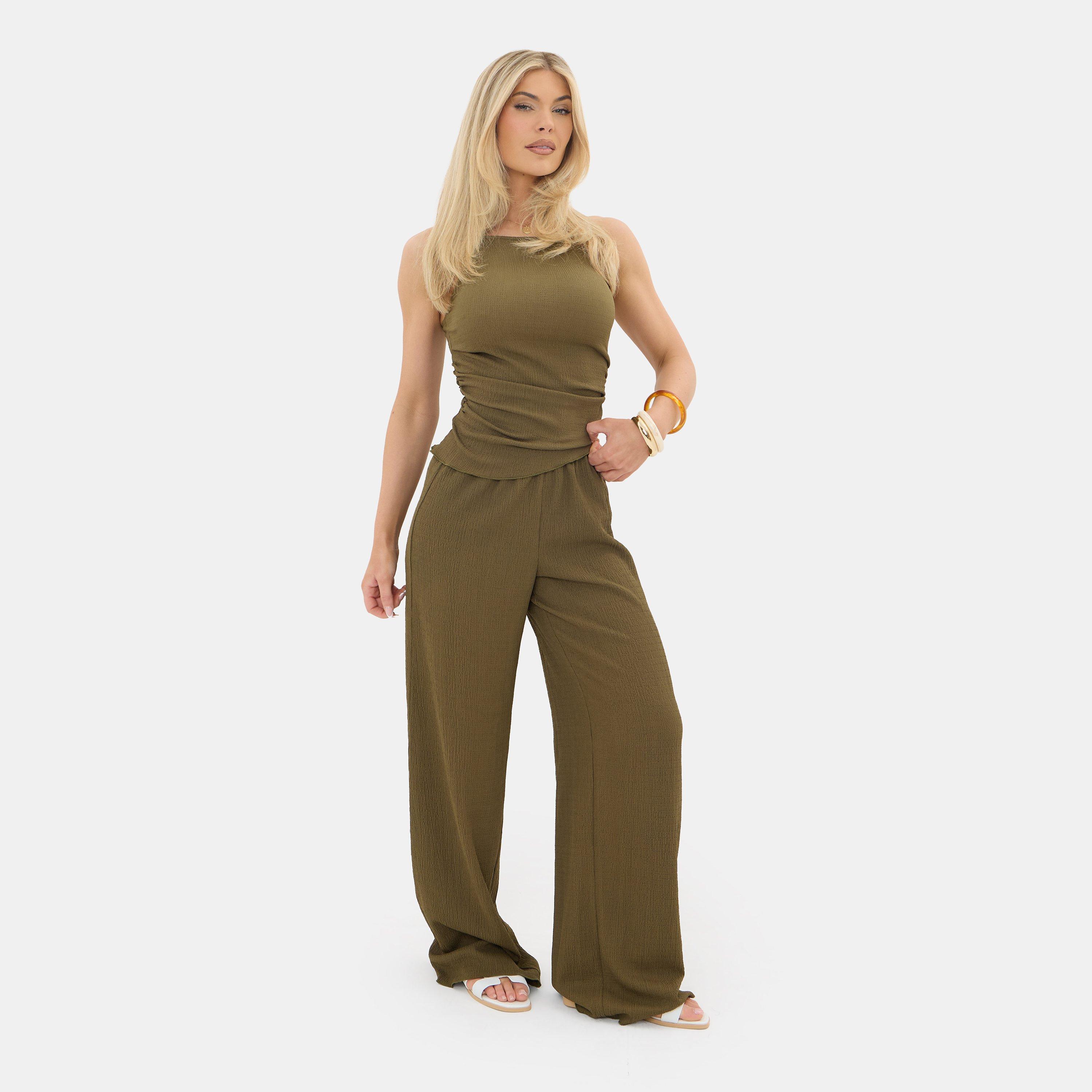 Khaki - I Saw It First - Textured Wide Leg - 1