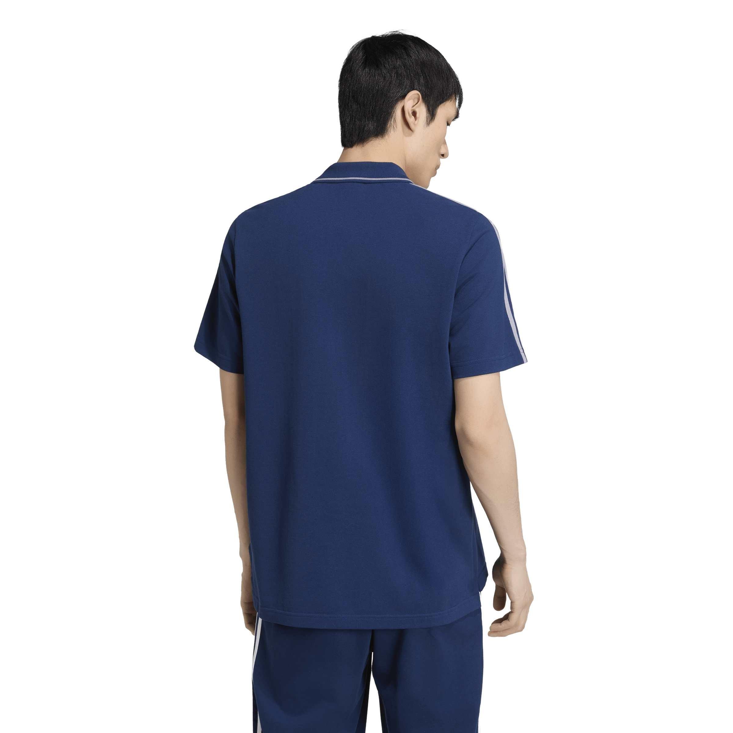 Marine/Blanc - adidas - Essentials Mens Cotton 3-Stripes Polo Shirt - 3
