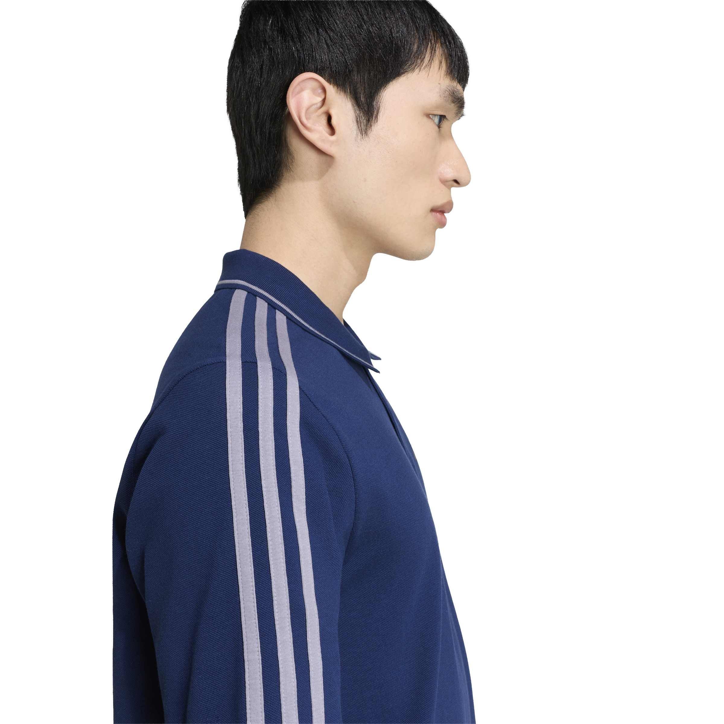 Marine/Blanc - adidas - Essentials Mens Cotton 3-Stripes Polo Shirt - 5