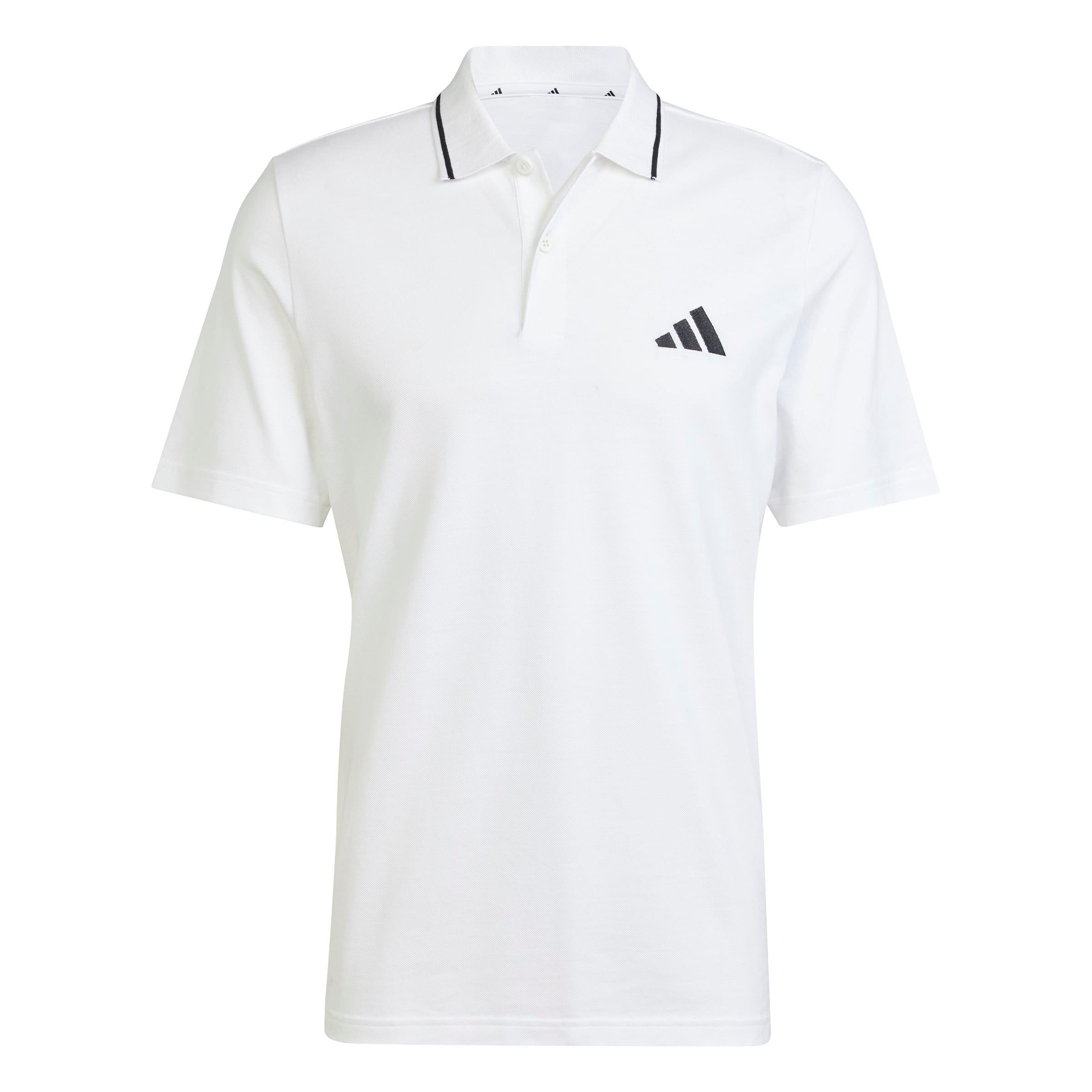 Branco/Preto - adidas - Essentials Mens Cotton 3-Stripes Polo Shirt - 1