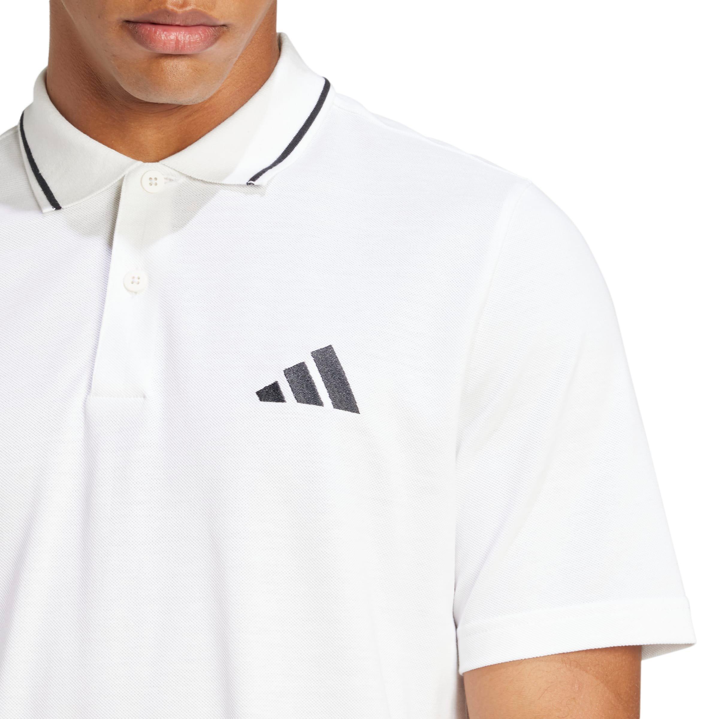 Bijelo/Crno - adidas - Essentials Mens Cotton 3-Stripes Polo Shirt - 5