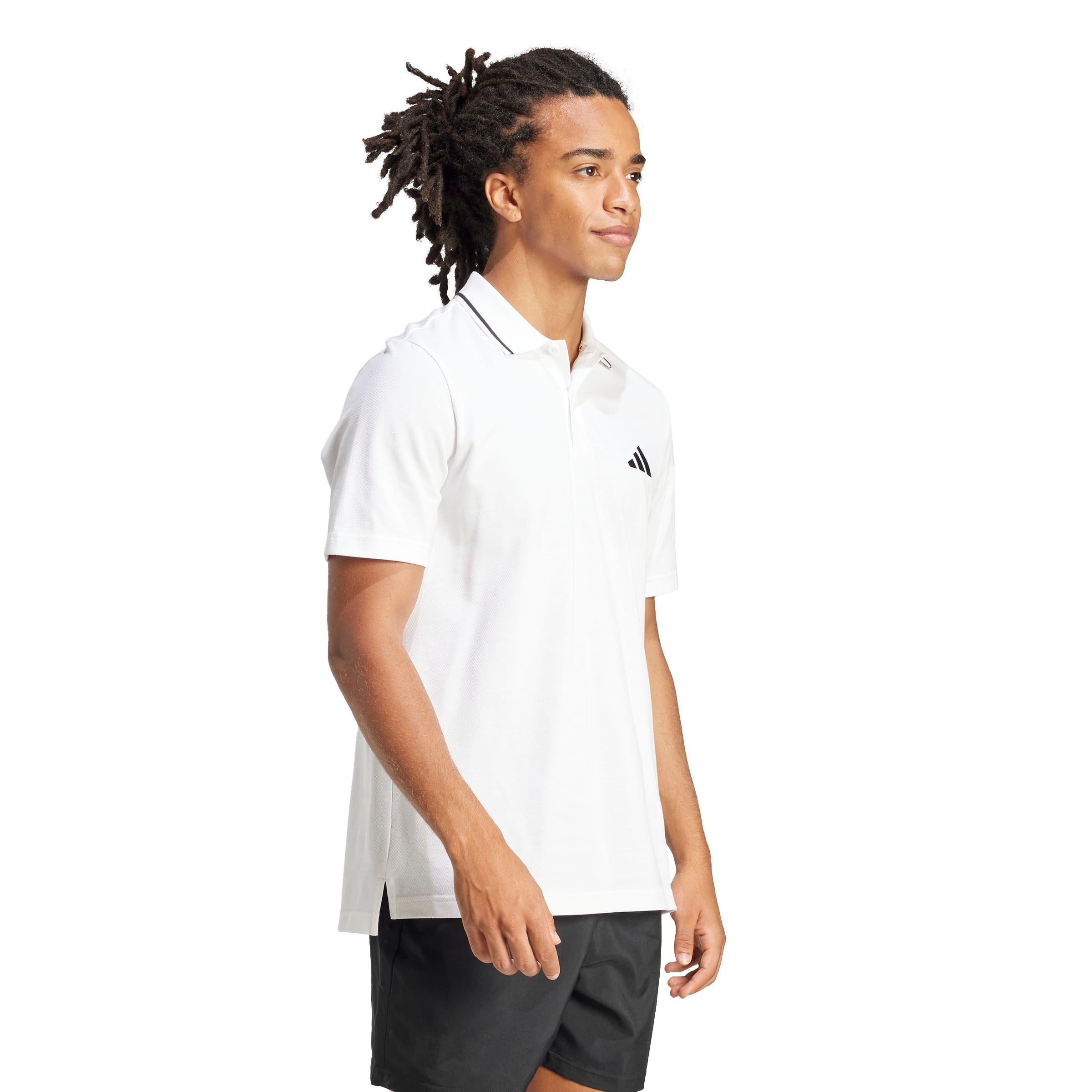 Bijelo/Crno - adidas - Essentials Mens Cotton 3-Stripes Polo Shirt - 6