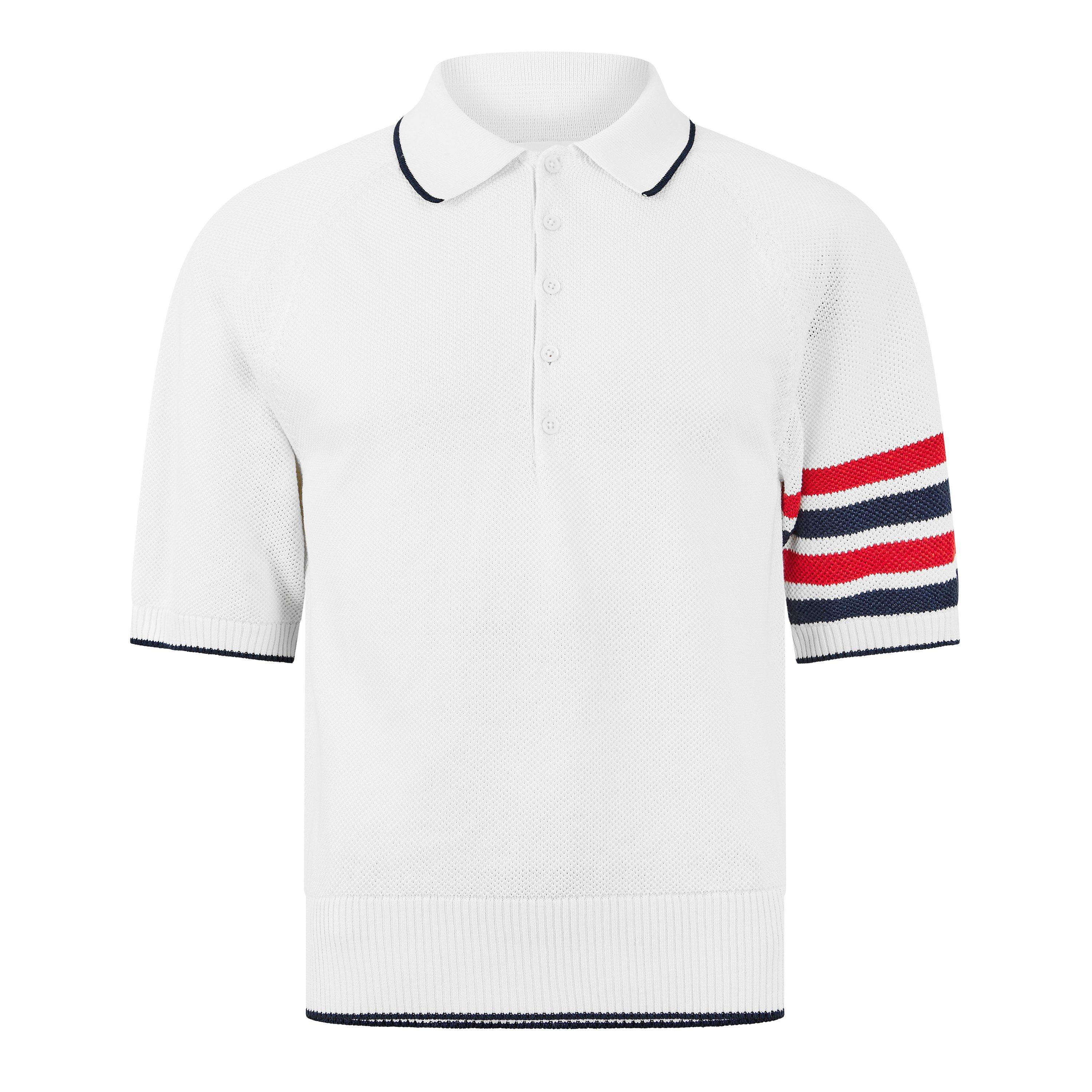 Thom Browne TB CrossOver SS Polo Sn63 - White - Size M (2)
