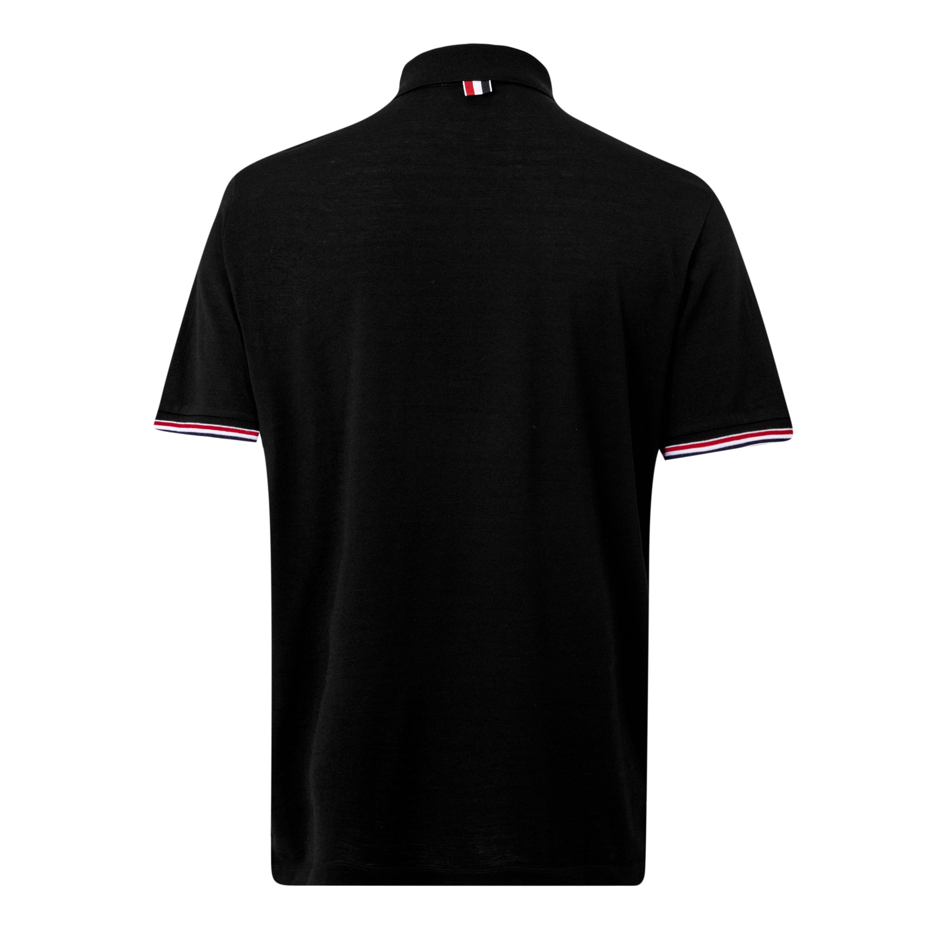 Black - Thom Browne - TB SS Rib Cuff Polo Sn64 - 2