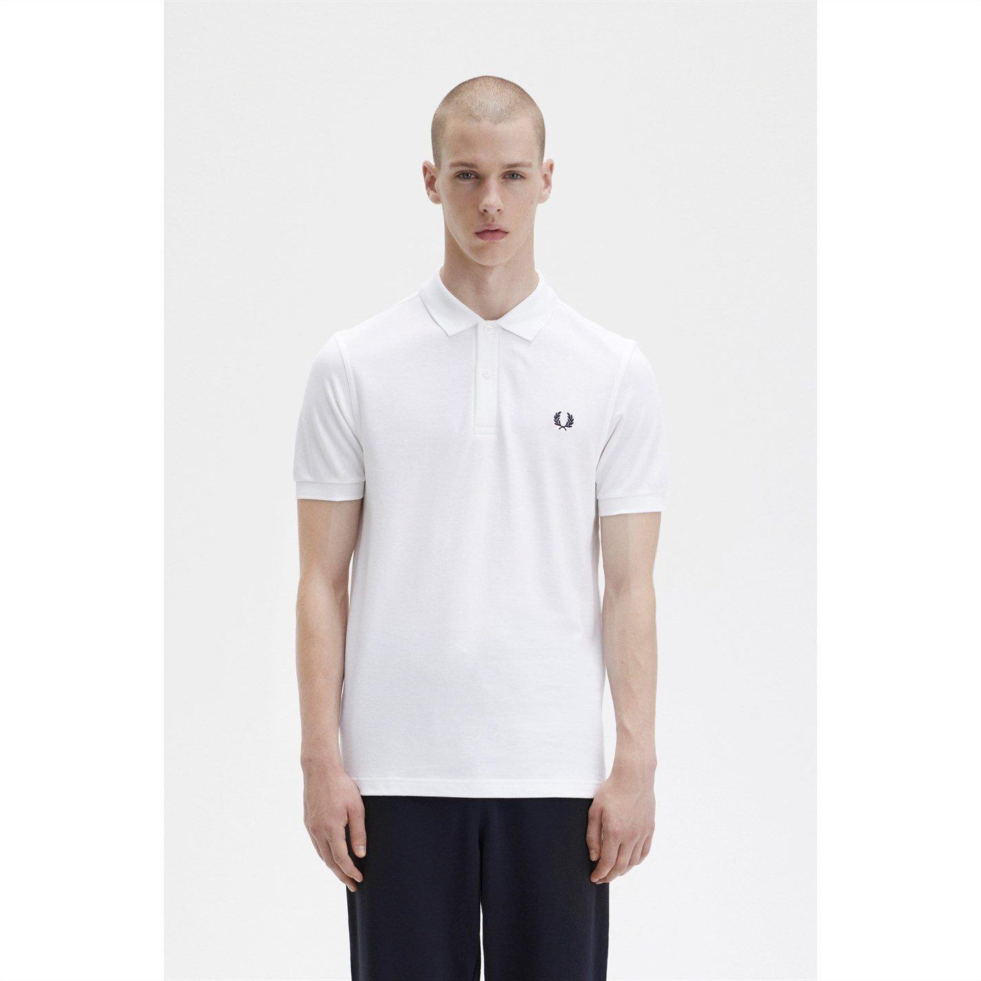 White 100 - Fred Perry - Plain Polo Shirt - 7