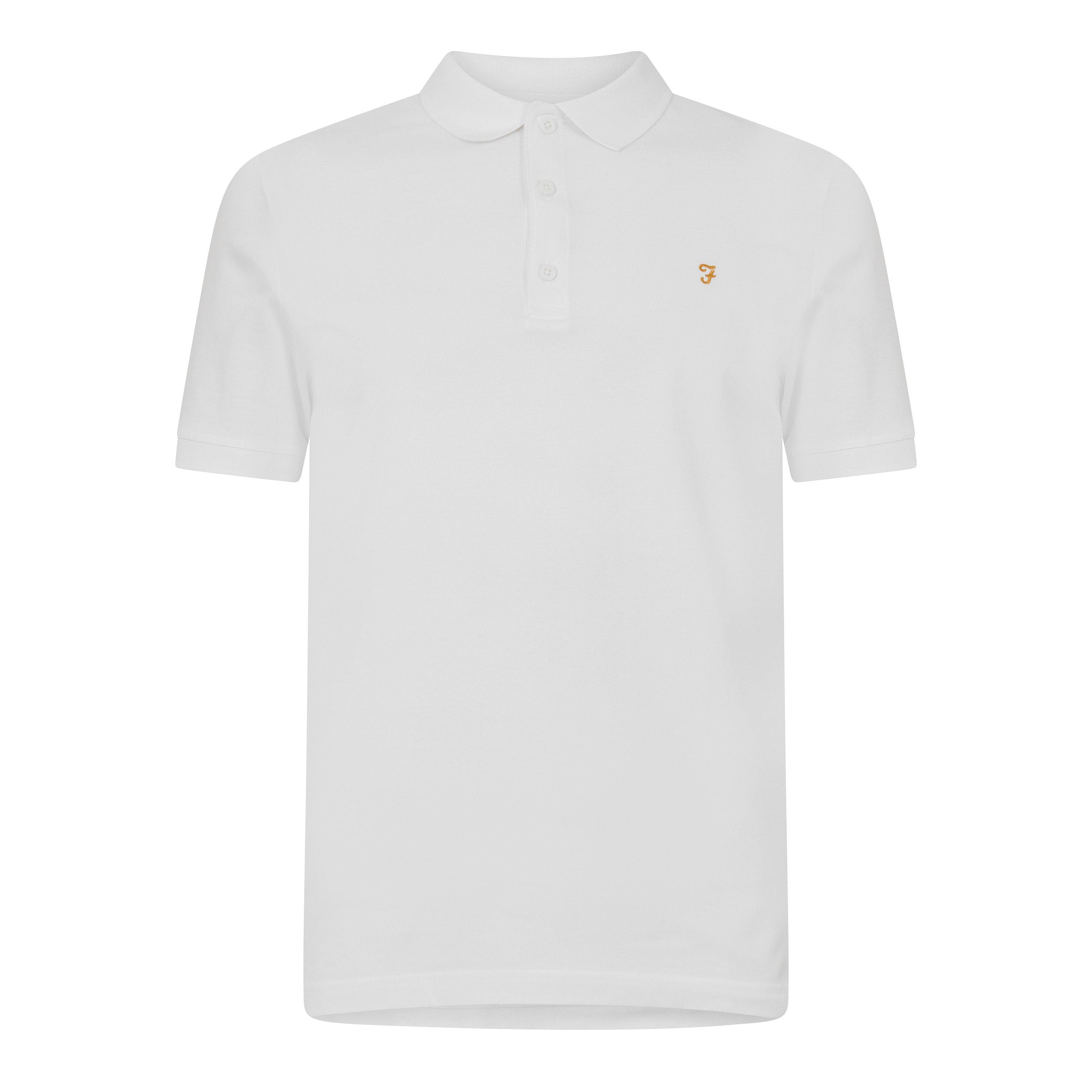 Farah Men's Emerson Short Sleeve Polo Shirt - White 104 - Large