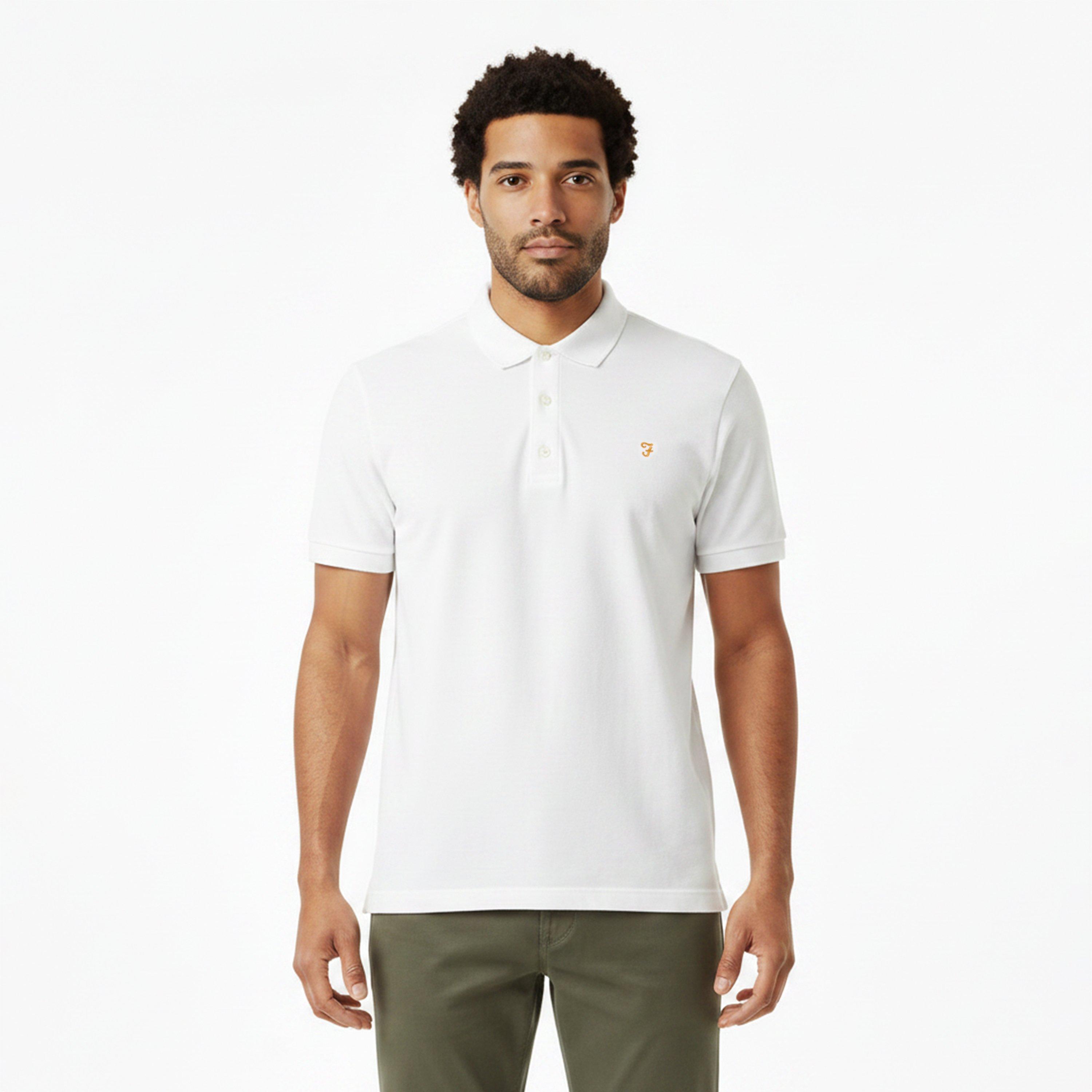 White 104 - Farah - Men's Emerson Short Sleeve Polo Shirt - 3