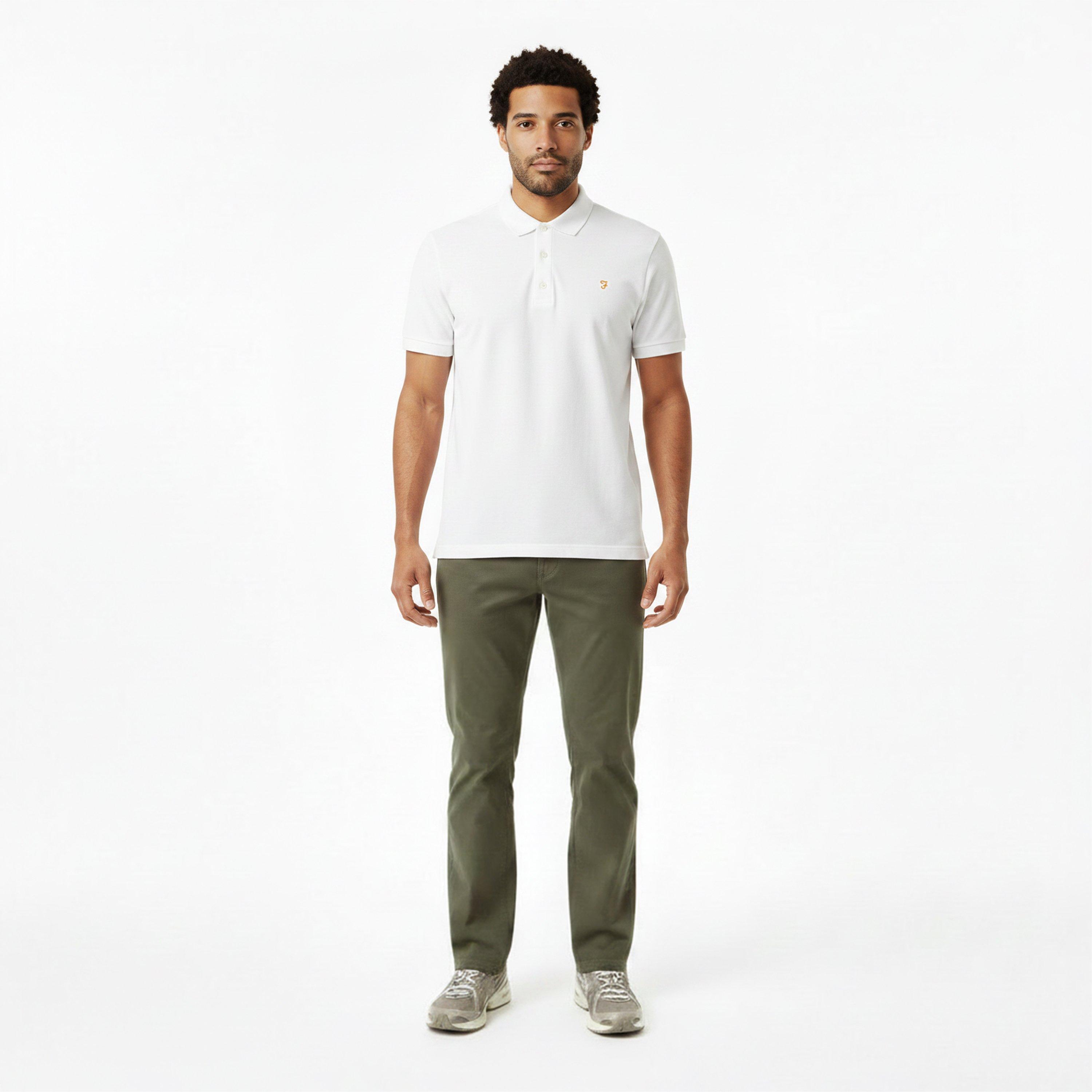 White 104 - Farah - Men's Emerson Short Sleeve Polo Shirt - 5