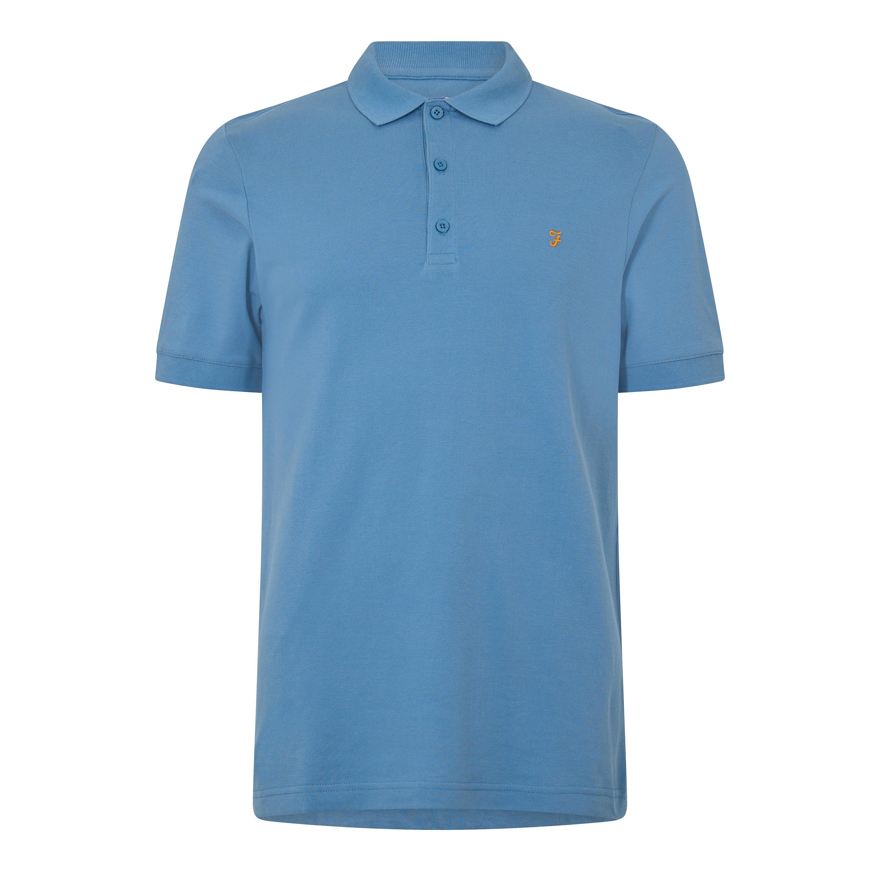 Farah Men's Emerson Short Sleeve Polo Shirt - Lndrd Blue 450 - Medium
