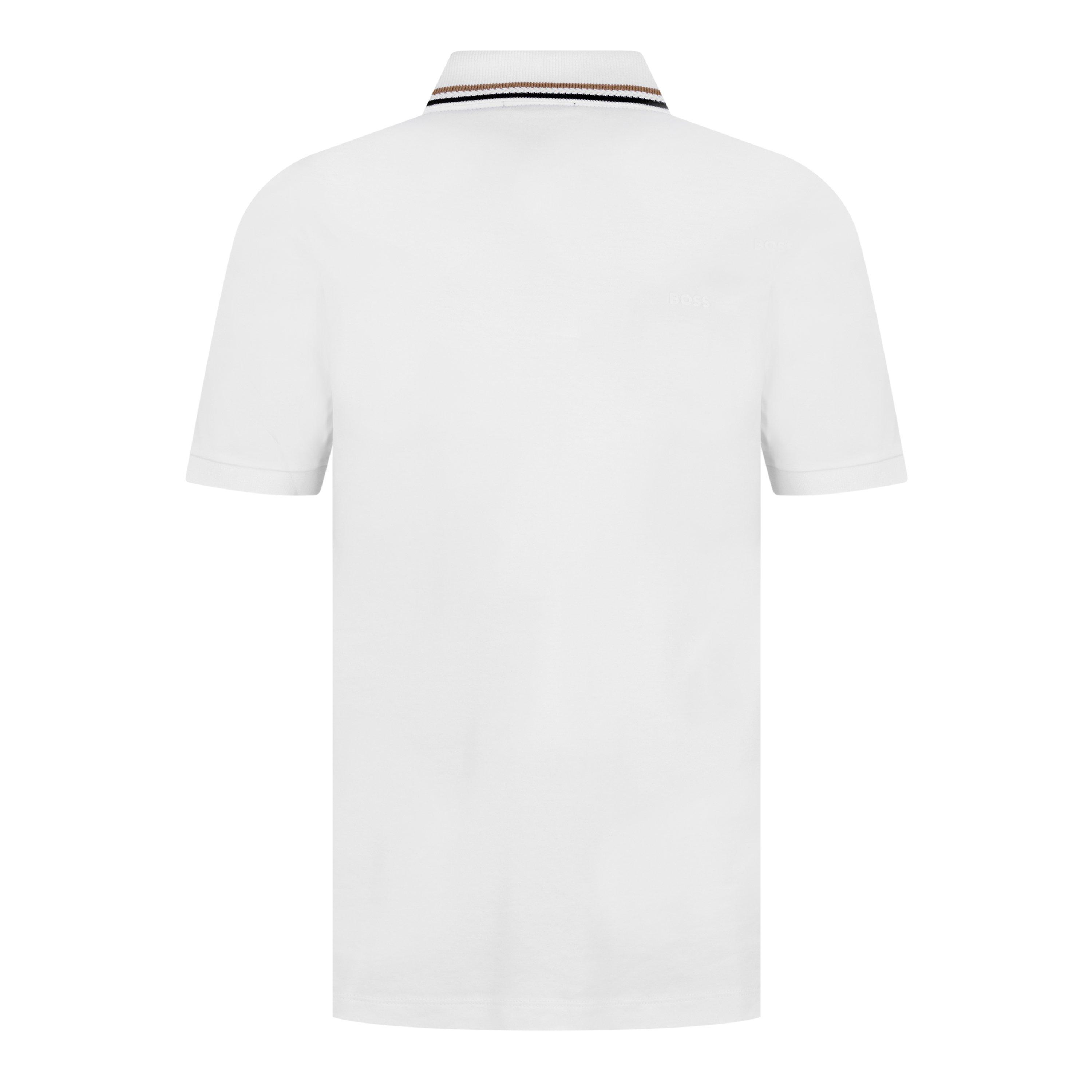 White 100 - Boss - Mens BOSS BLACK Penrose Slim Fit Polo Shirt with Signature Tipped Collar - 9