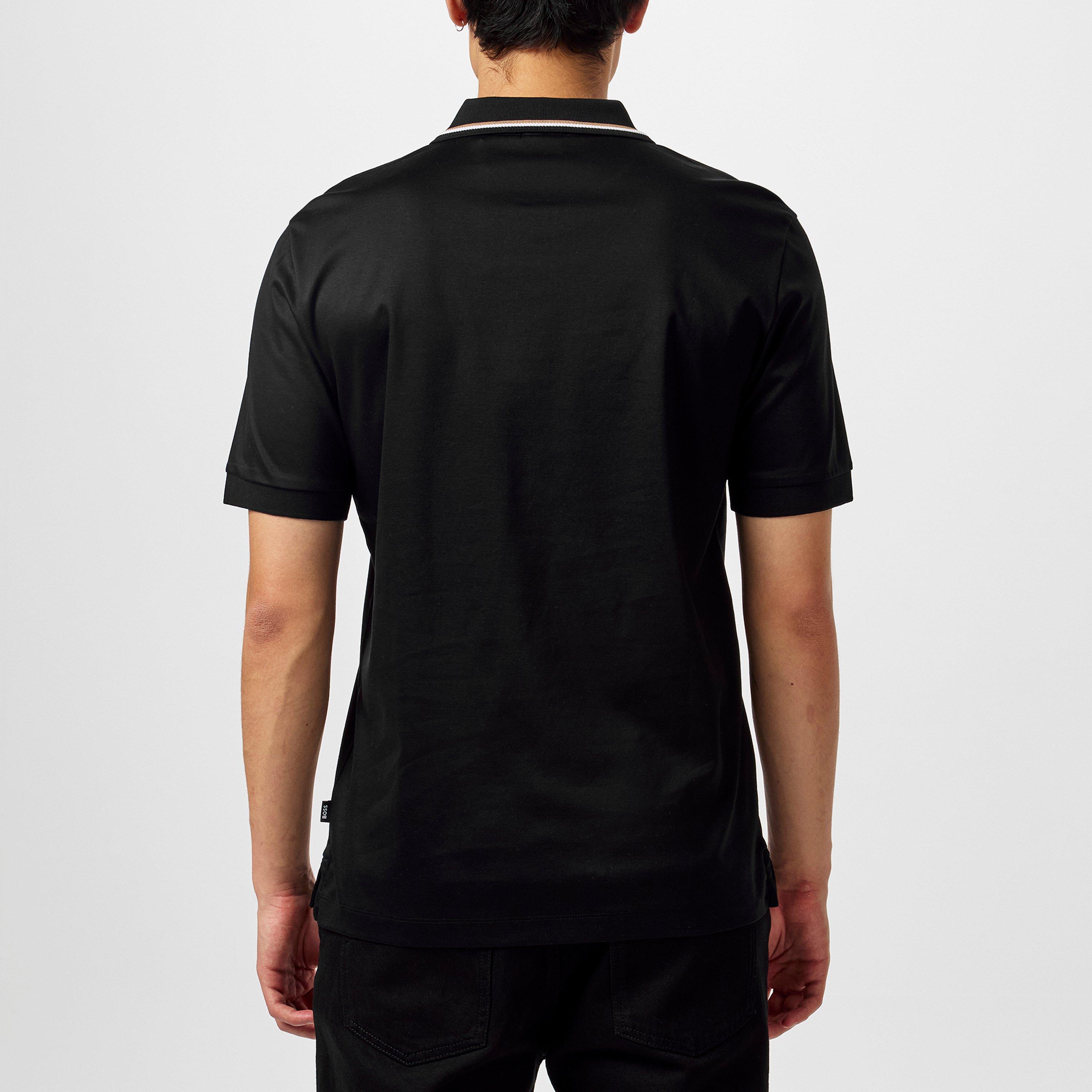 Black 001 - Boss - Men's HBB Penrose 38 Polo Shirt, Signature Tipped Collar - 4