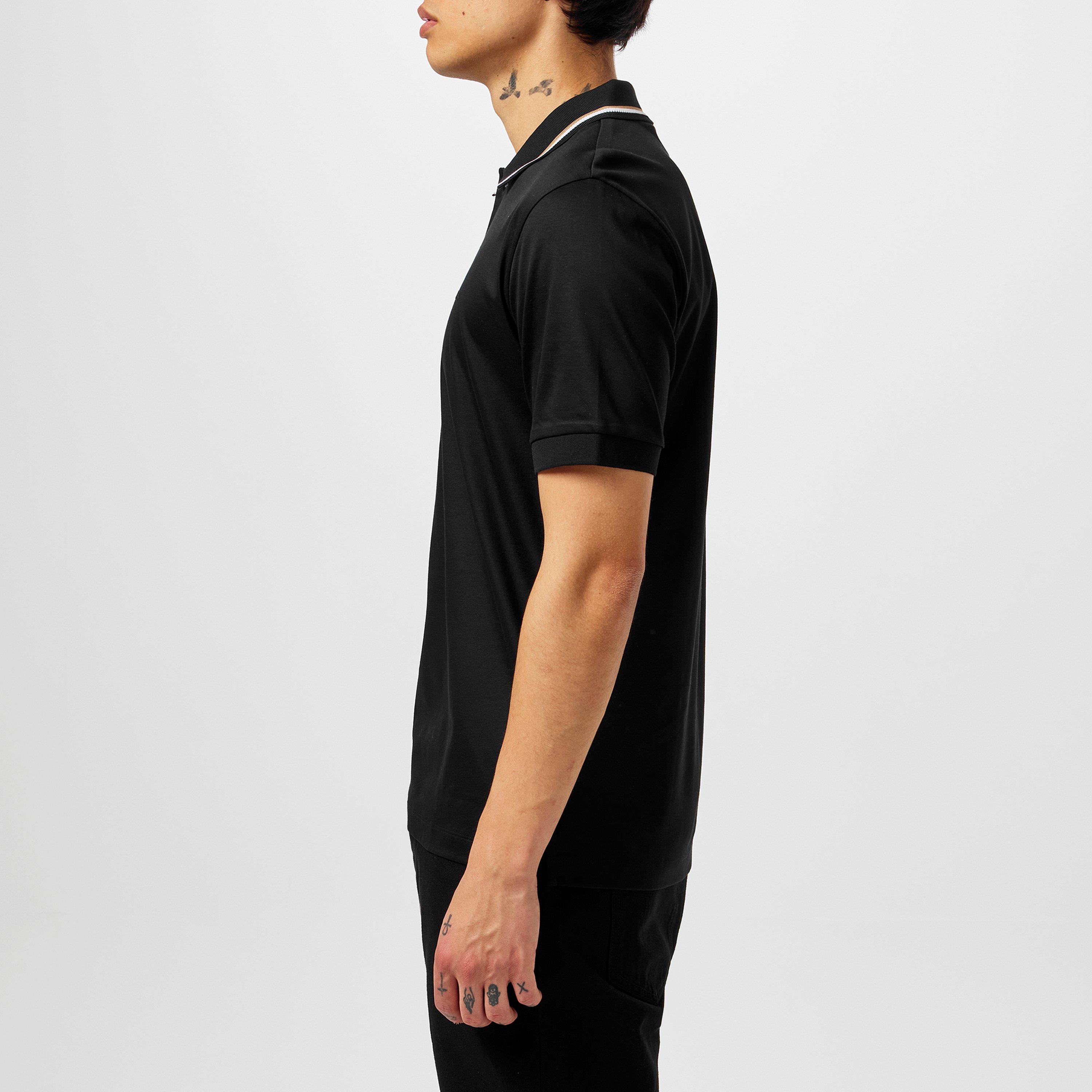 Black 001 - Boss - Men's HBB Penrose 38 Polo Shirt, Signature Tipped Collar - 5