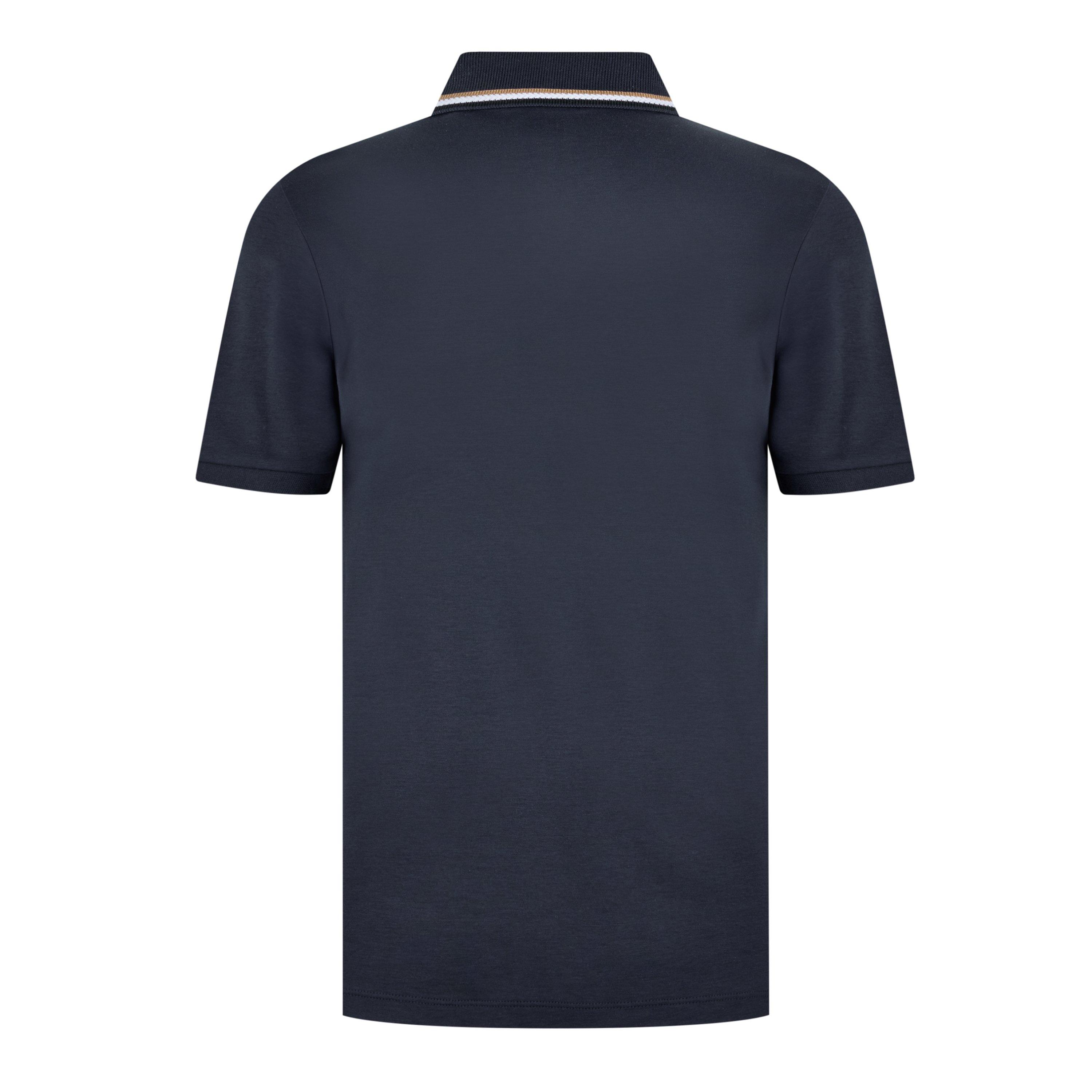 Navy 404 - Boss - Mens BOSS BLACK Penrose Slim Fit Polo Shirt with Signature Tipped Collar - 2