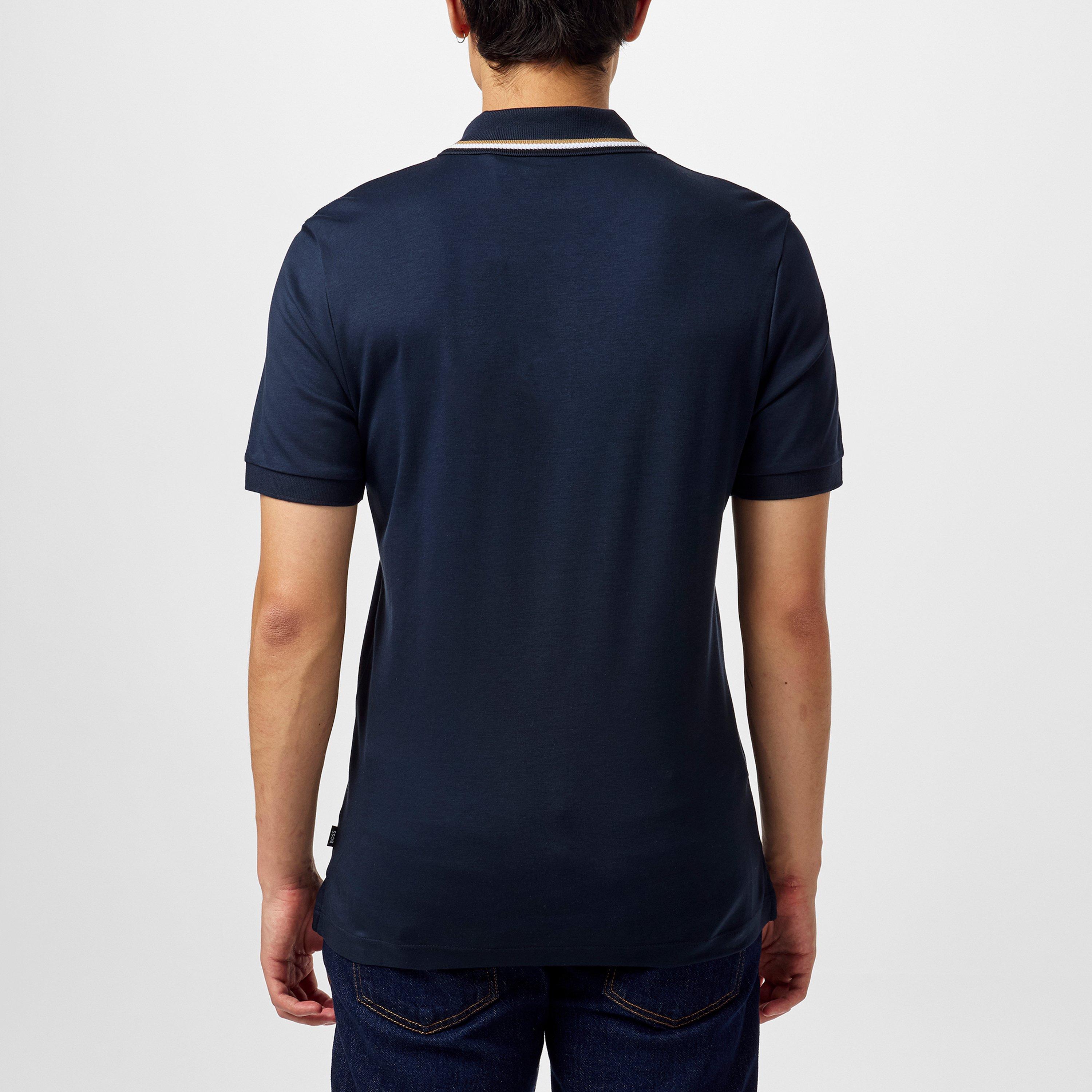 Navy 404 - Boss - Mens BOSS BLACK Penrose Slim Fit Polo Shirt with Signature Tipped Collar - 4