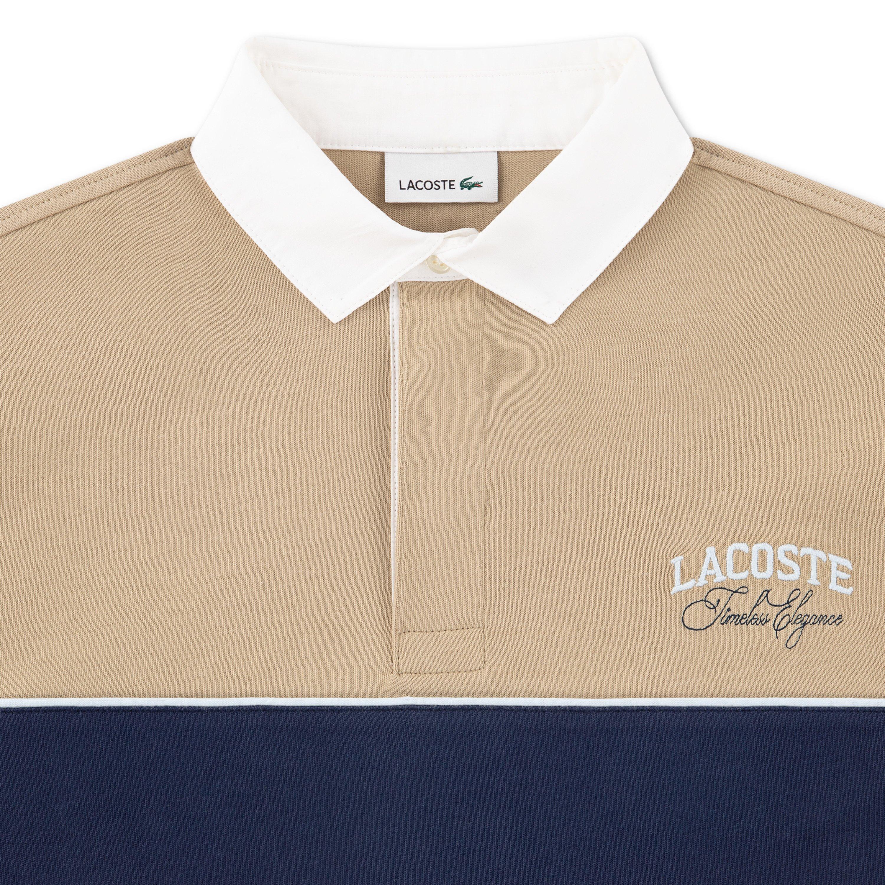 Beige - Lacoste - Kids' Stripe Cotton Long-Sleeve Rugby Polo - 2