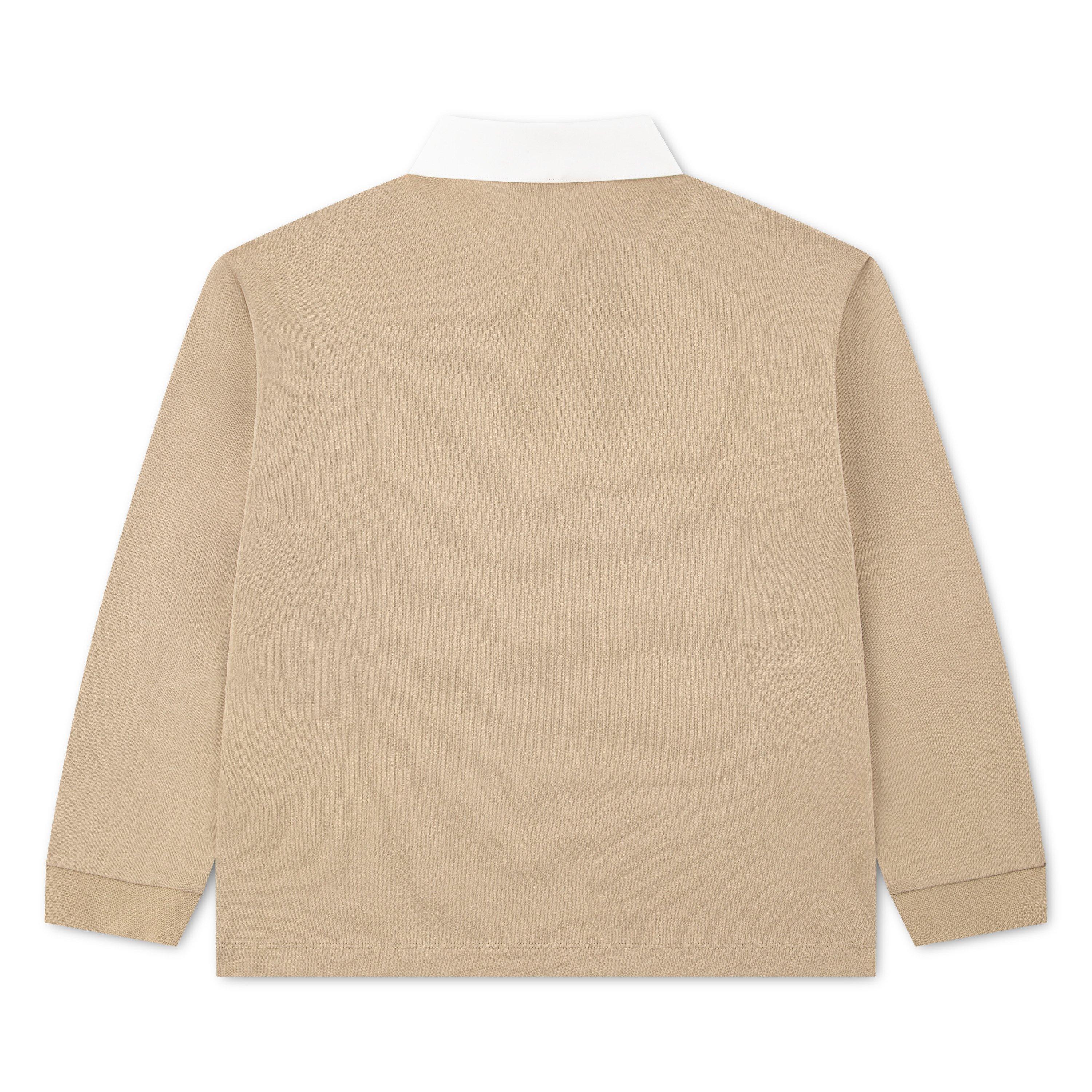 Beige - Lacoste - Kids' Stripe Cotton Long-Sleeve Rugby Polo - 3