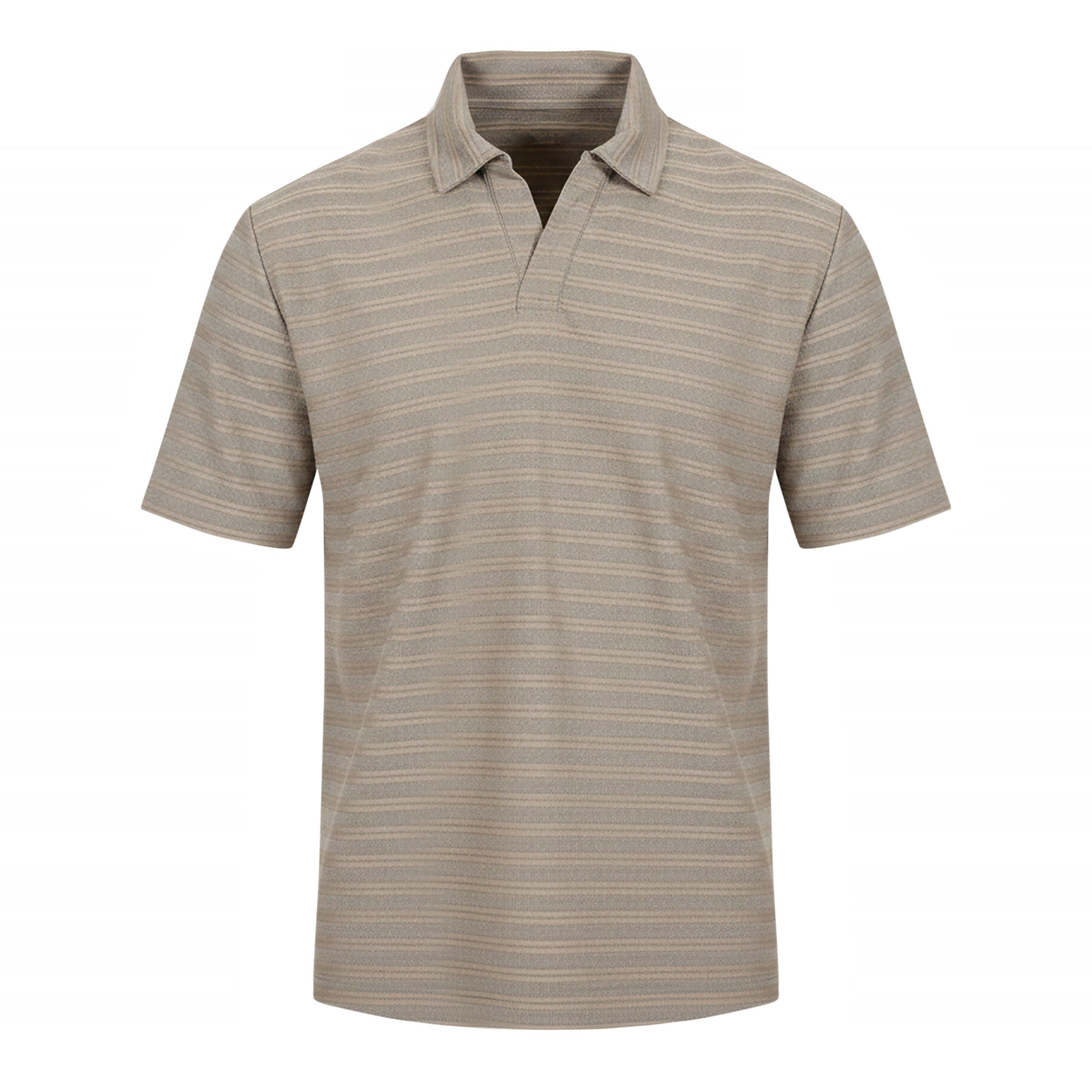 Brown/Grey - Brave Soul - Men's Trophy Polo Neck Short Sleeve Shirt - 1
