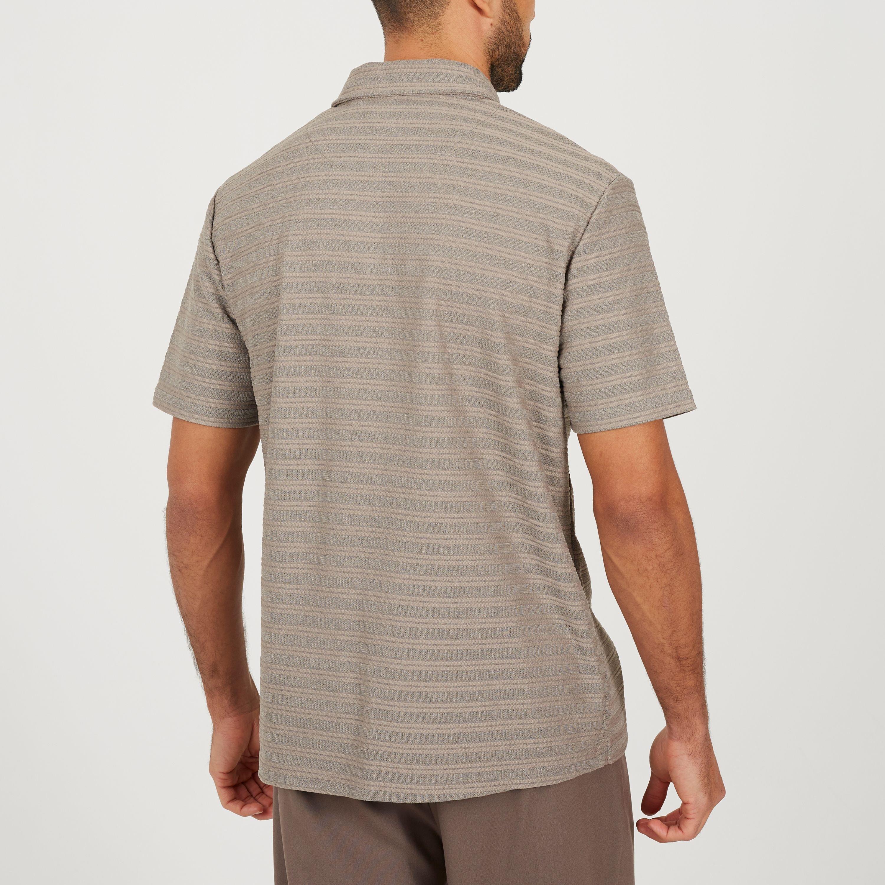 Brown/Grey - Brave Soul - Men's Trophy Polo Neck Short Sleeve Shirt - 2