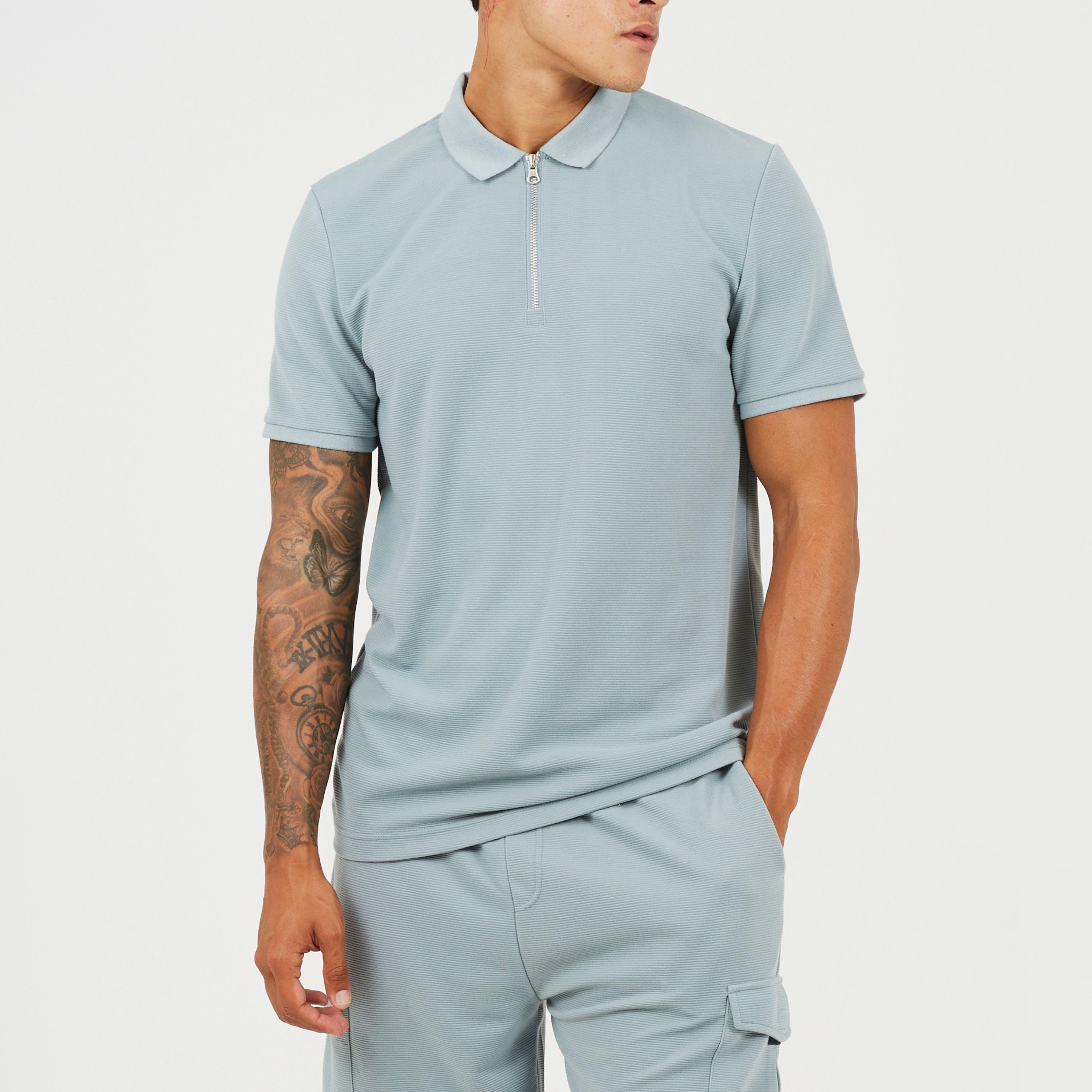 Duck Egg Blue - Brave Soul - Men's Short Sleeve Polo Shirt - 3