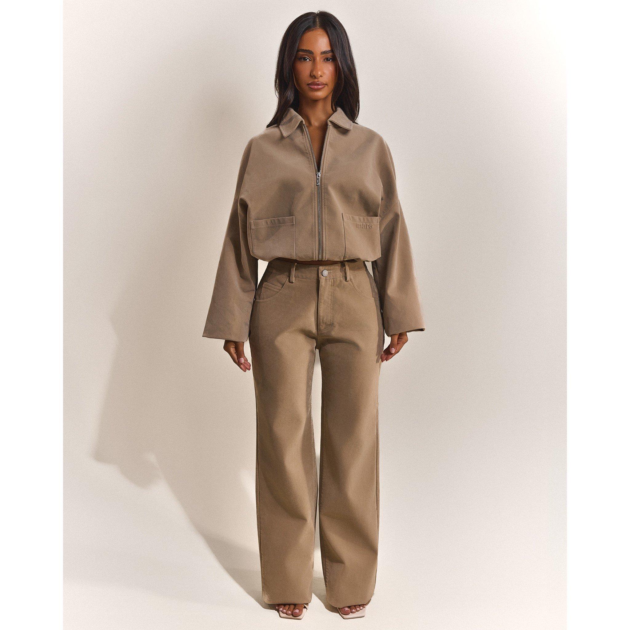 Mars The Label Women's Suede Straight Leg Trousers