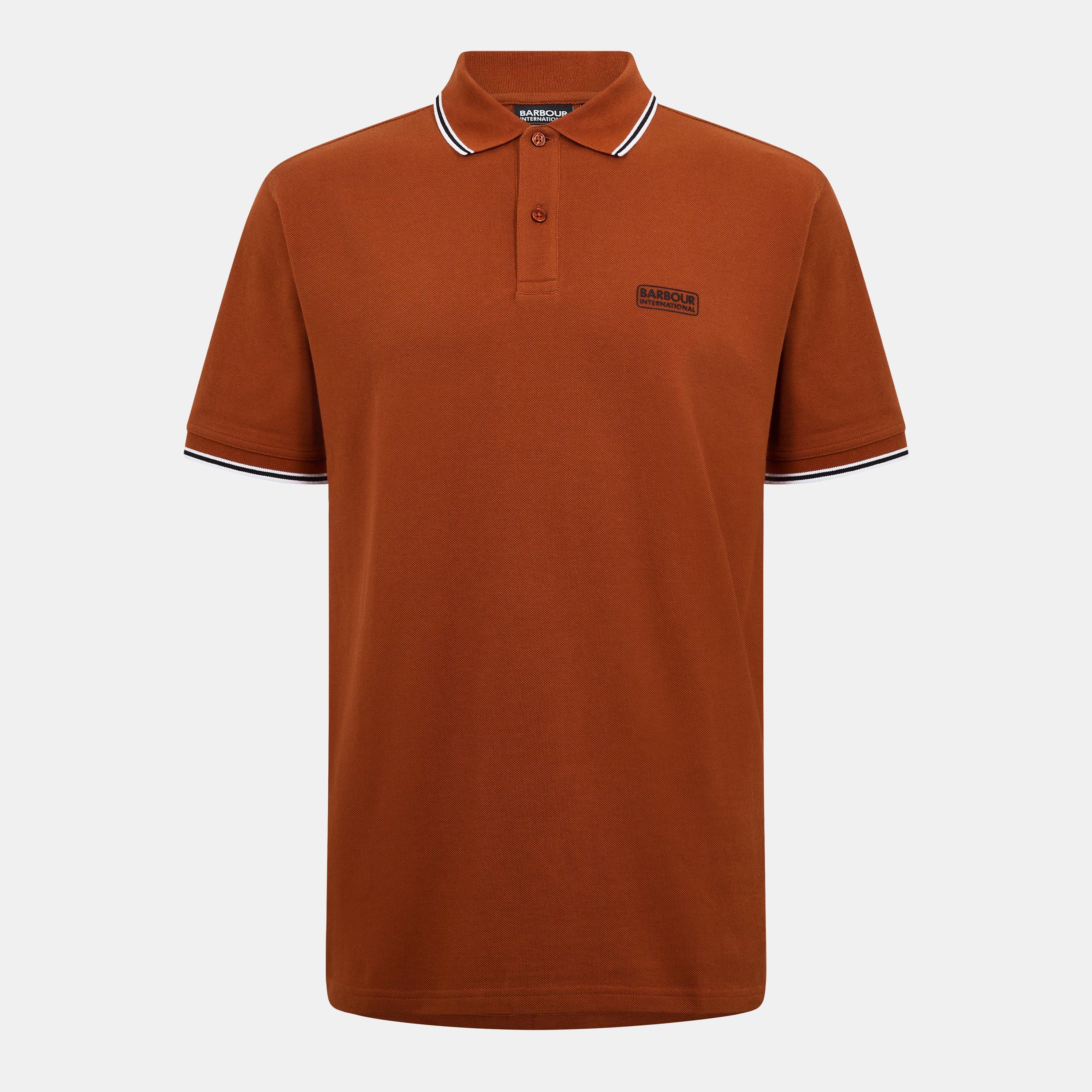 Barbour International Mens Evan Polo Shirt - Drk Ginger OR94 - M