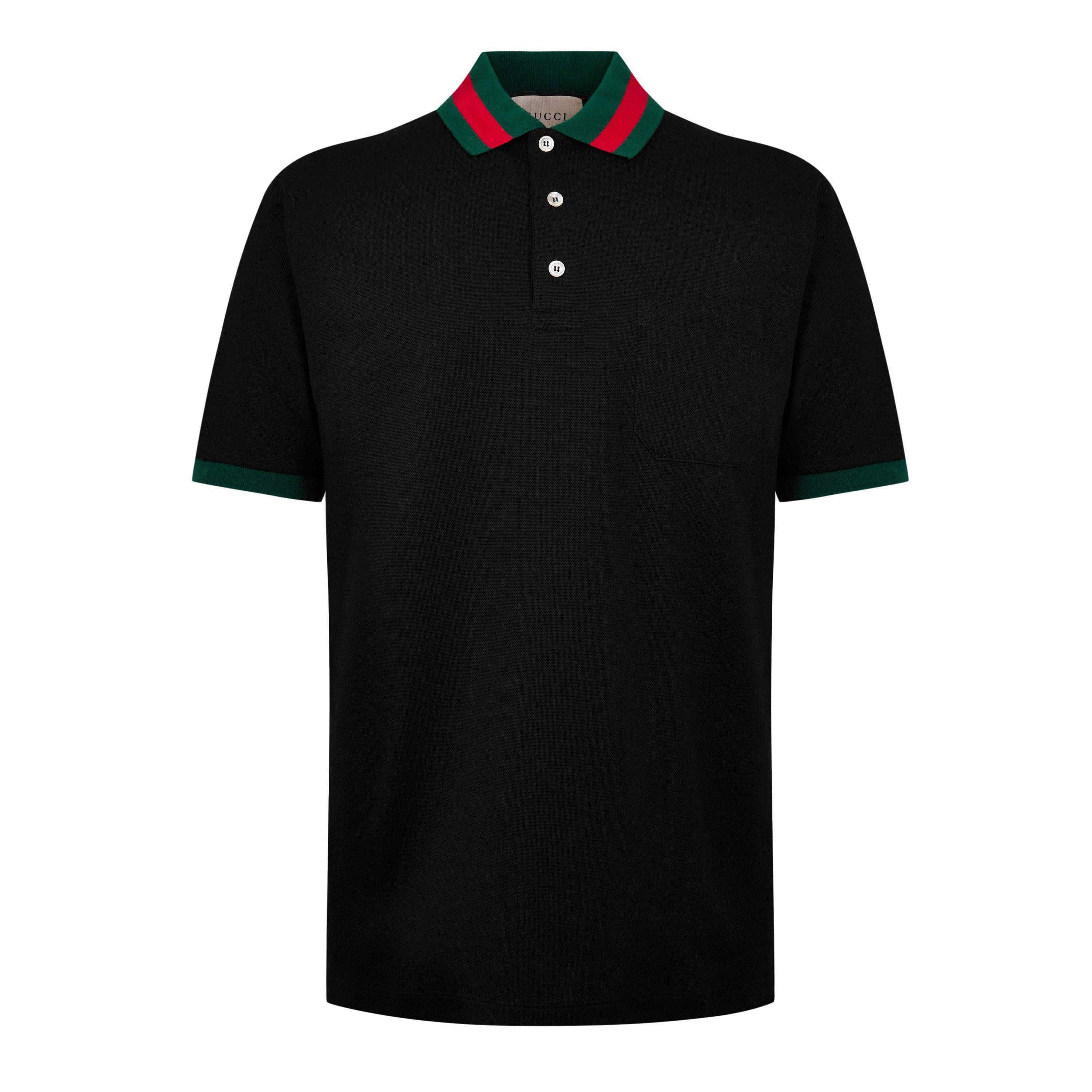 Black/Mix - Gucci - Web Collar Polo Shirt - 7
